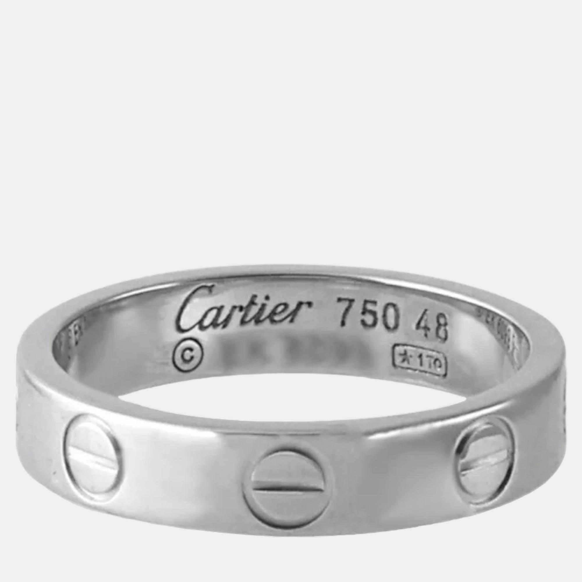 Cartier Love 18K White Gold Ring EU 48