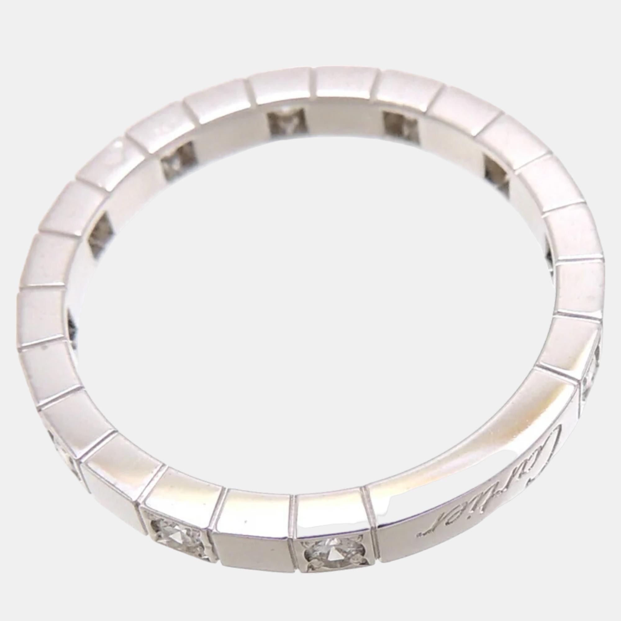 Cartier Lanieres 18K White Gold Diamond Ring EU 66
