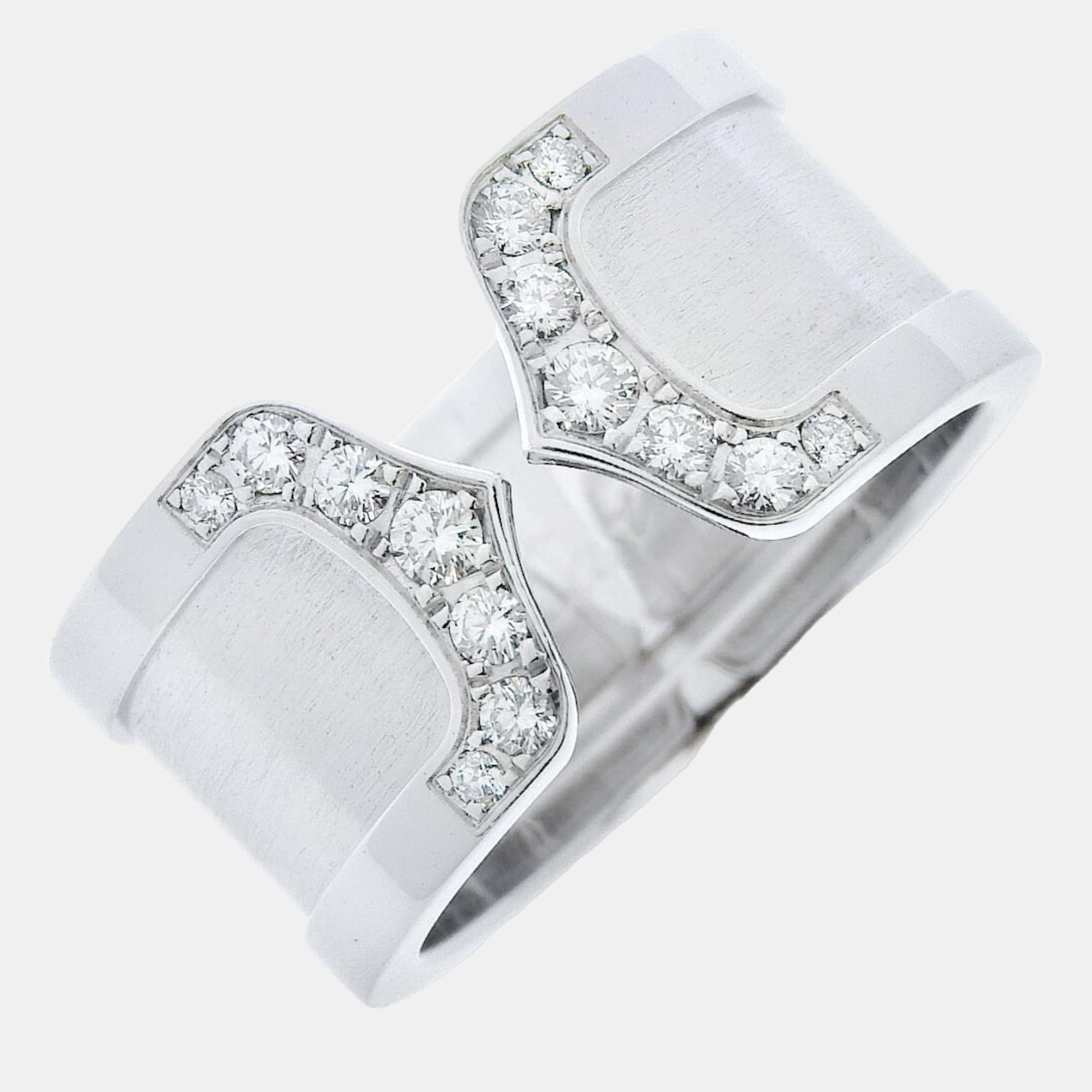 Cartier c de cartier 18k white gold diamond ring eu 51