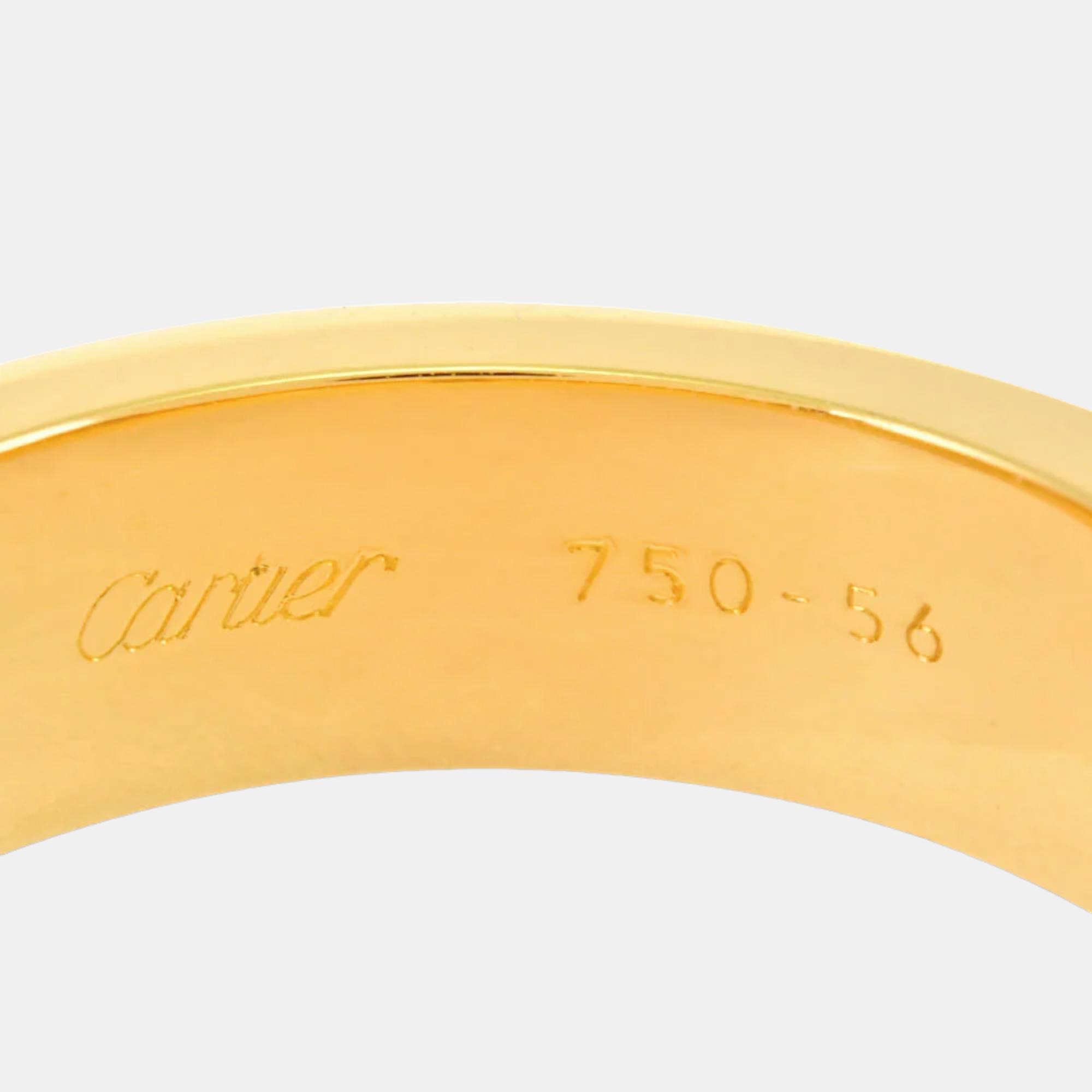 Cartier Love Vintage 18K Yellow Gold Diamond Ring EU 56