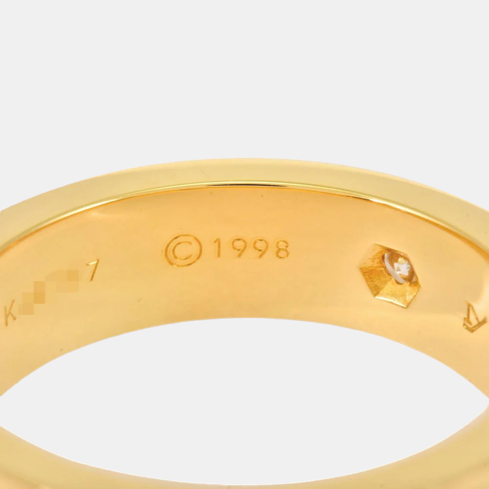 Cartier Love Vintage 18K Yellow Gold Diamond Ring EU 56