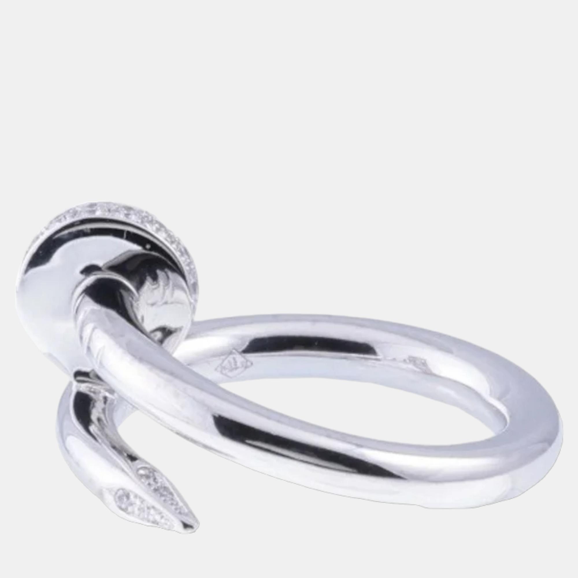 Cartier Juste Un Clou 18K White Gold Diamond Ring EU 47