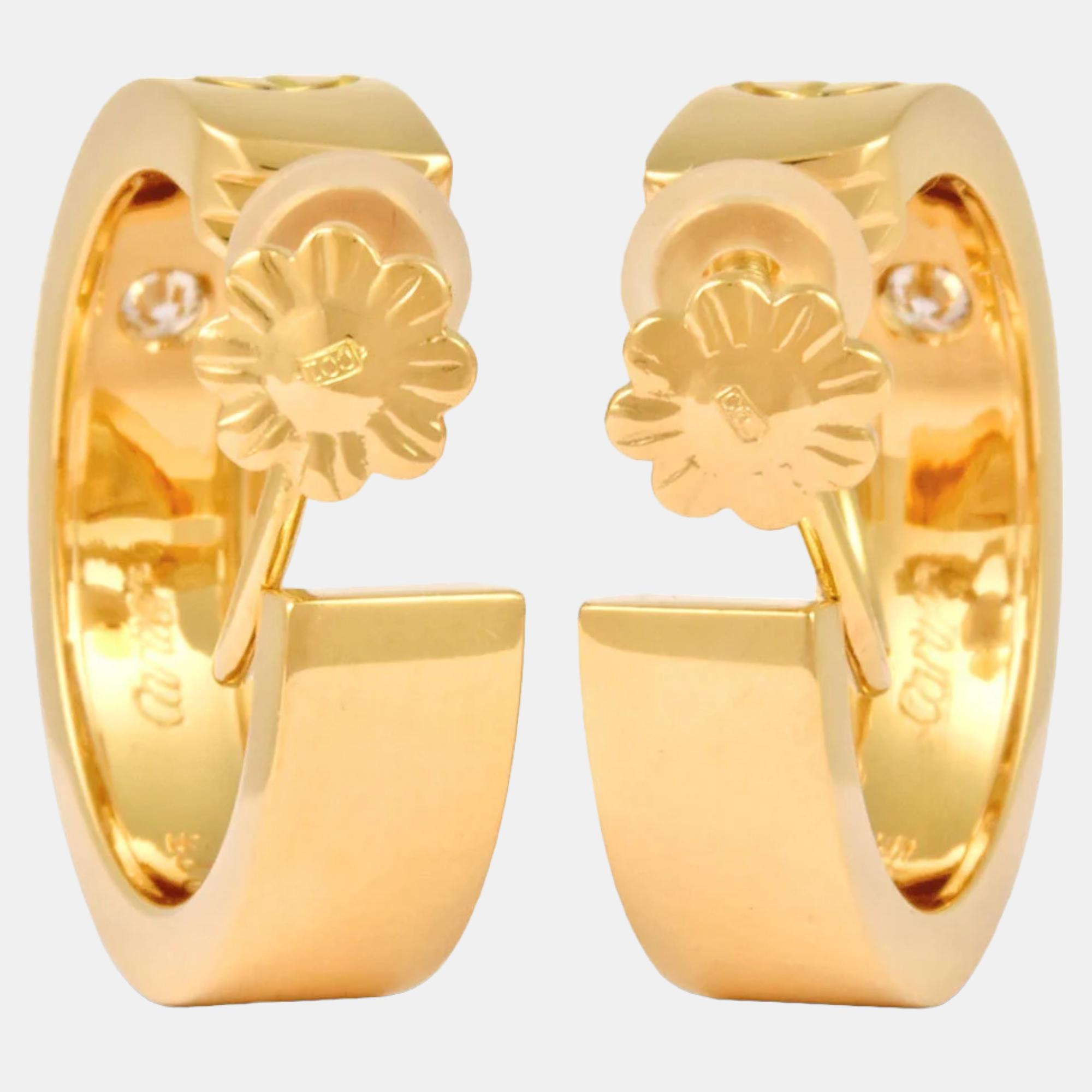 Cartier Love 18K Yellow Gold Diamond Earrings