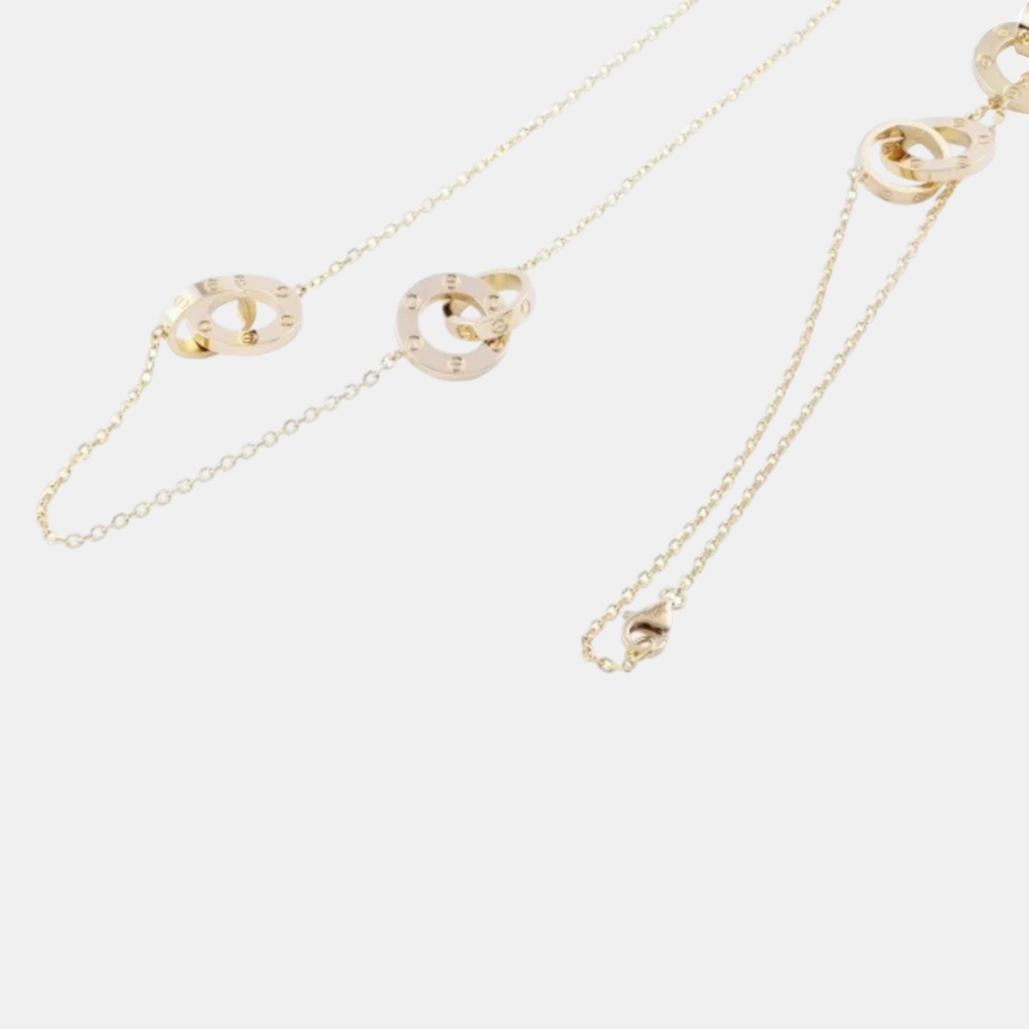 Cartier Love Interlocking 18K Yellow Gold Necklace