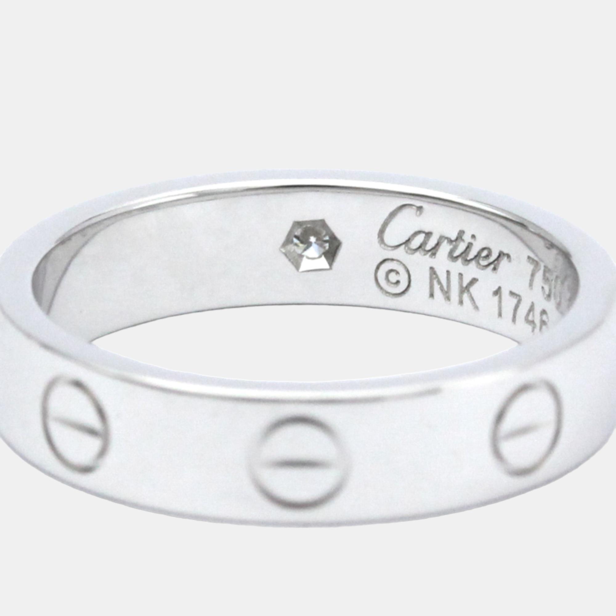 Cartier Love 18K White Gold Diamond Ring EU 49