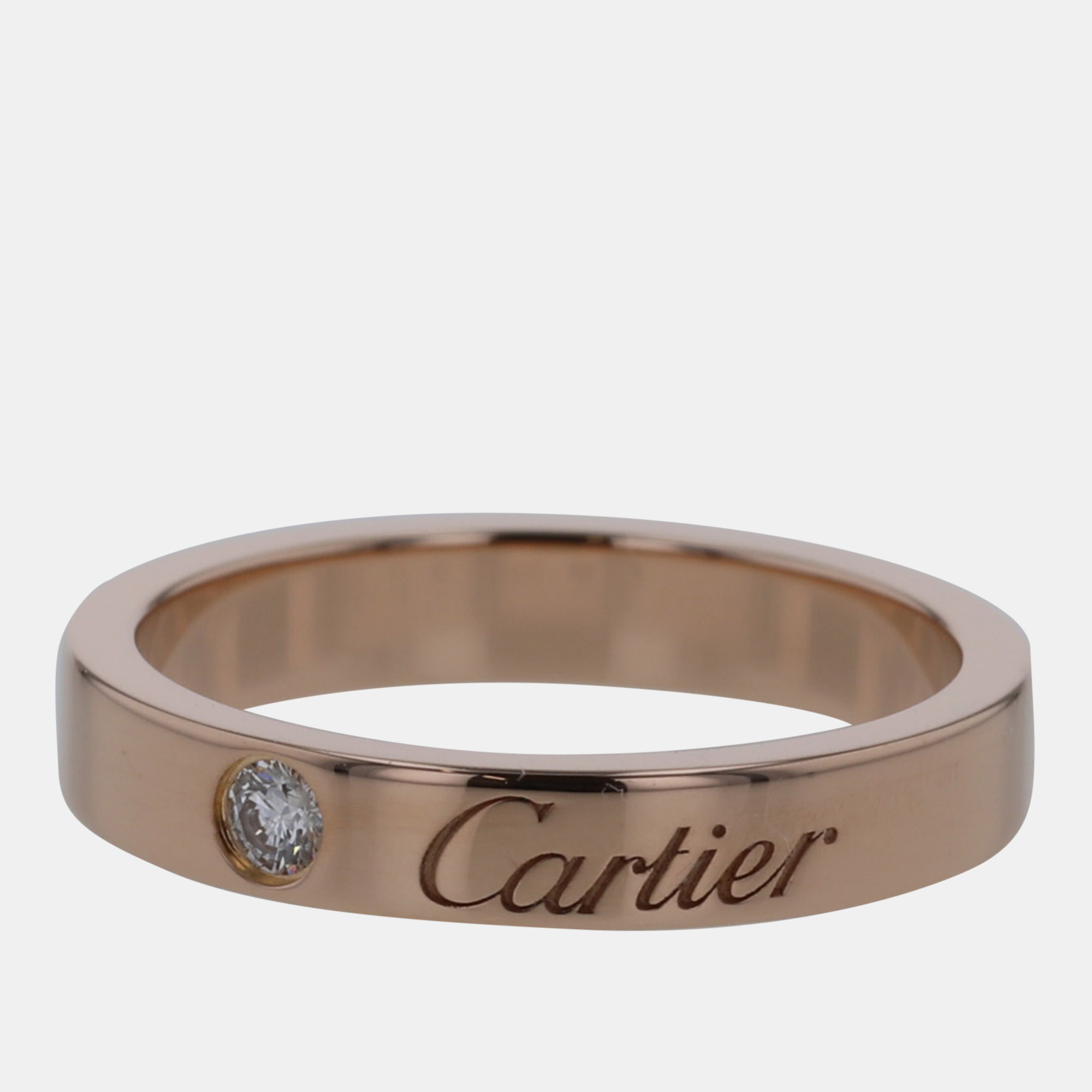 Cartier C De Cartier 18K Rose Gold Diamond Ring EU 47