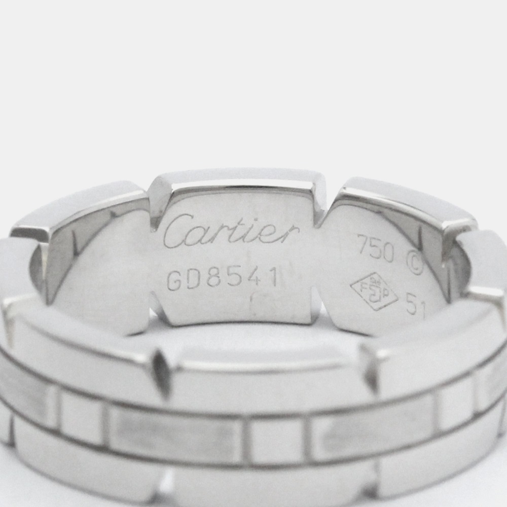 Cartier Tank Francaise 18K White Gold Ring EU 51