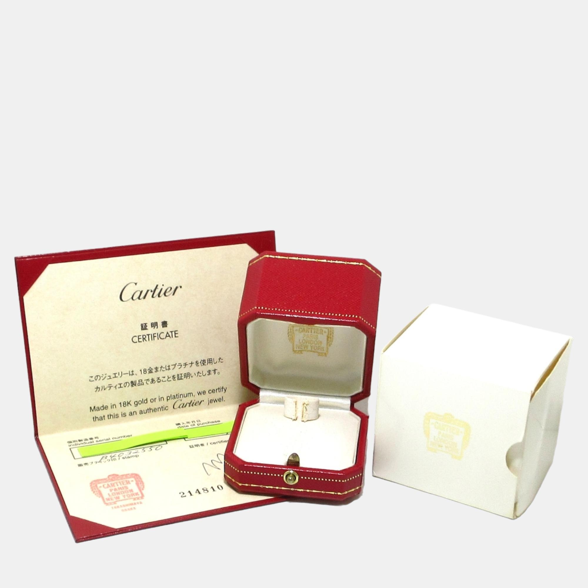 Cartier Love Vintage 18K White Gold Diamond Ring EU 50