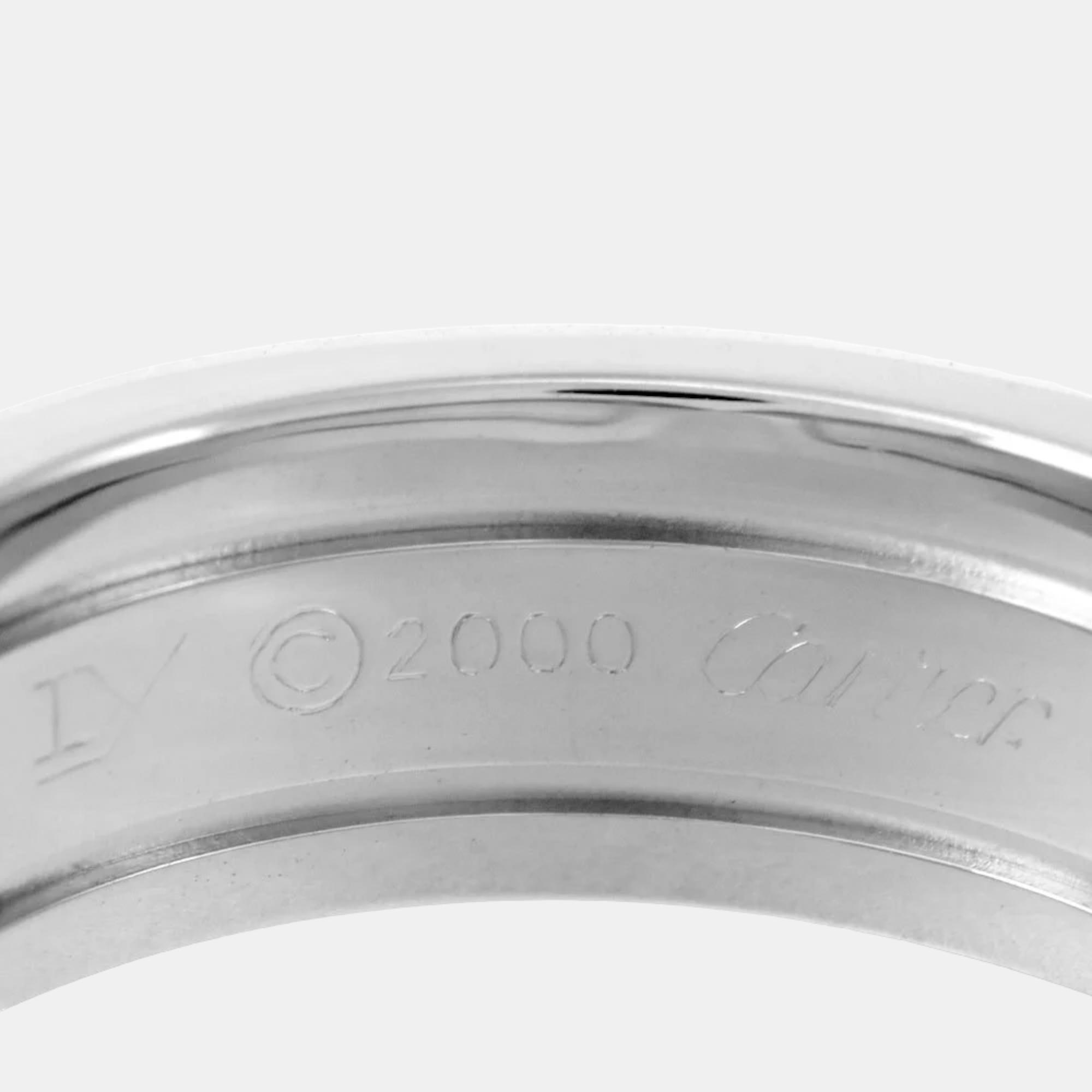 Cartier Double C 18K White Gold Ring EU 50