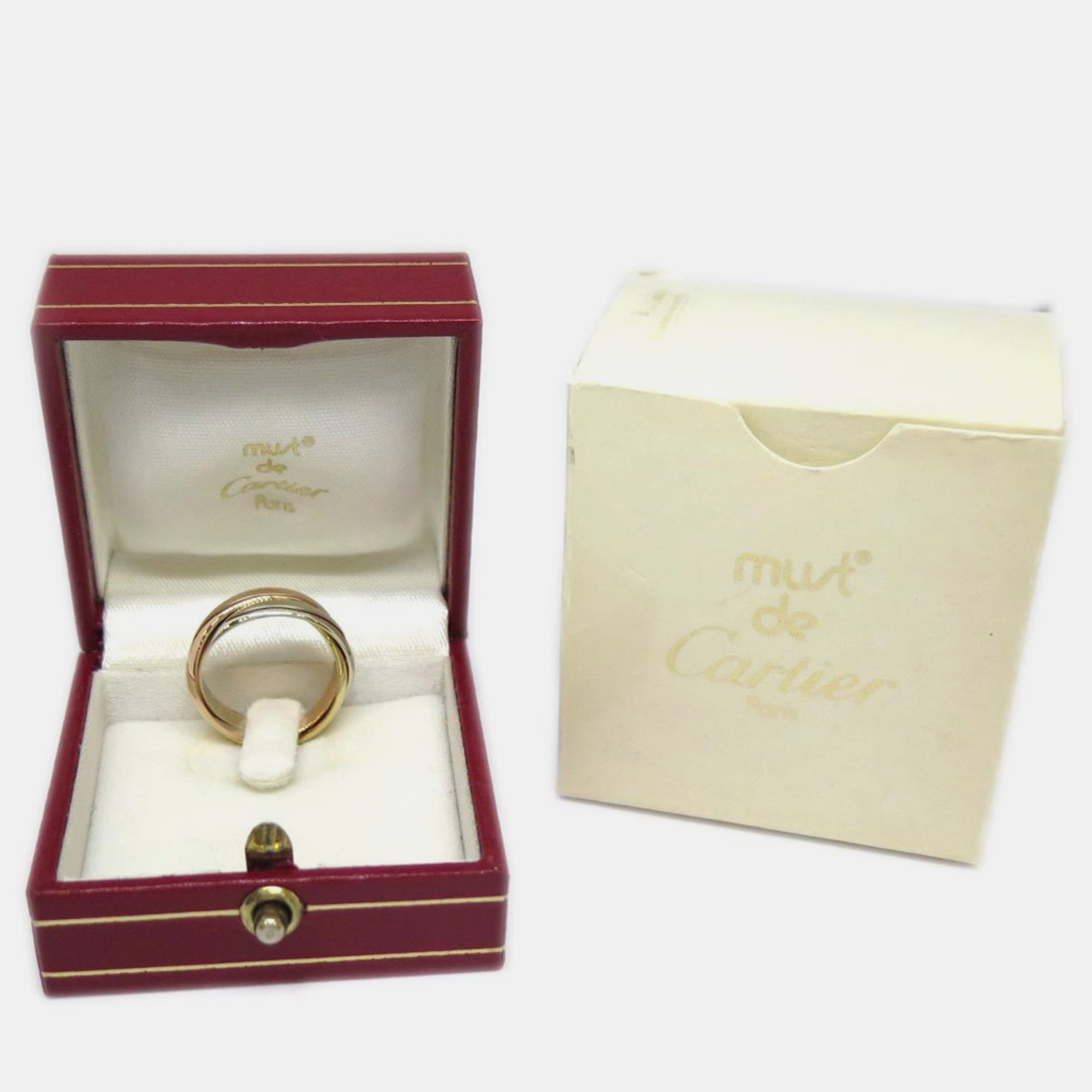 Cartier Les Must De Cartier 18K Yellow Rose And White Gold Ring EU 52