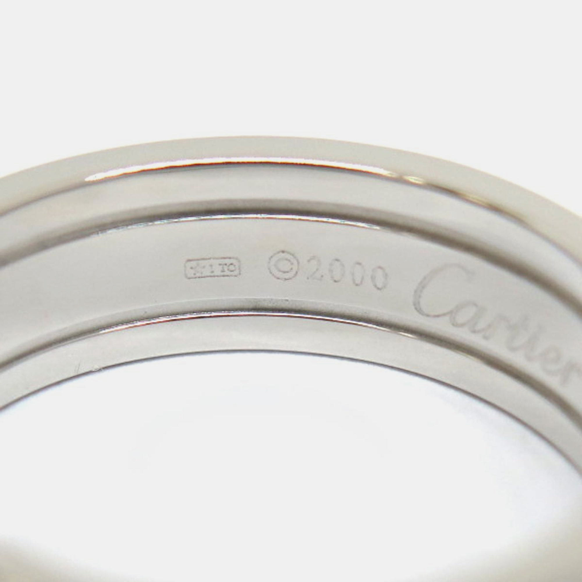 Cartier Double C 18K White Gold Ring EU 59