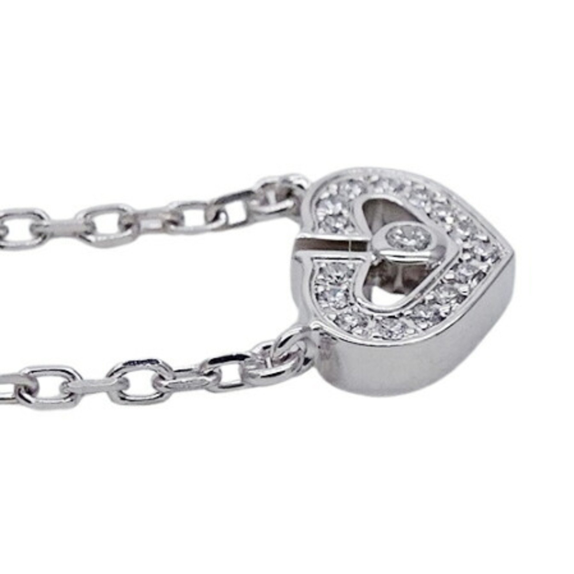 Cartier Heart C 18K White Gold Diamond Necklace