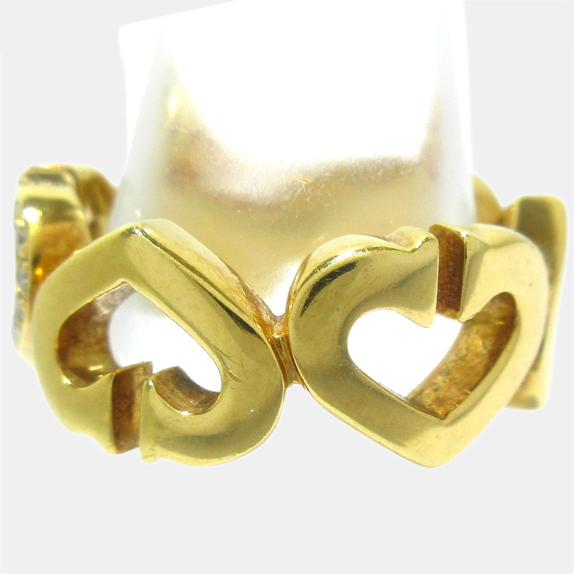 Cartier Heart C 18K Yellow Gold Diamond Ring EU 46