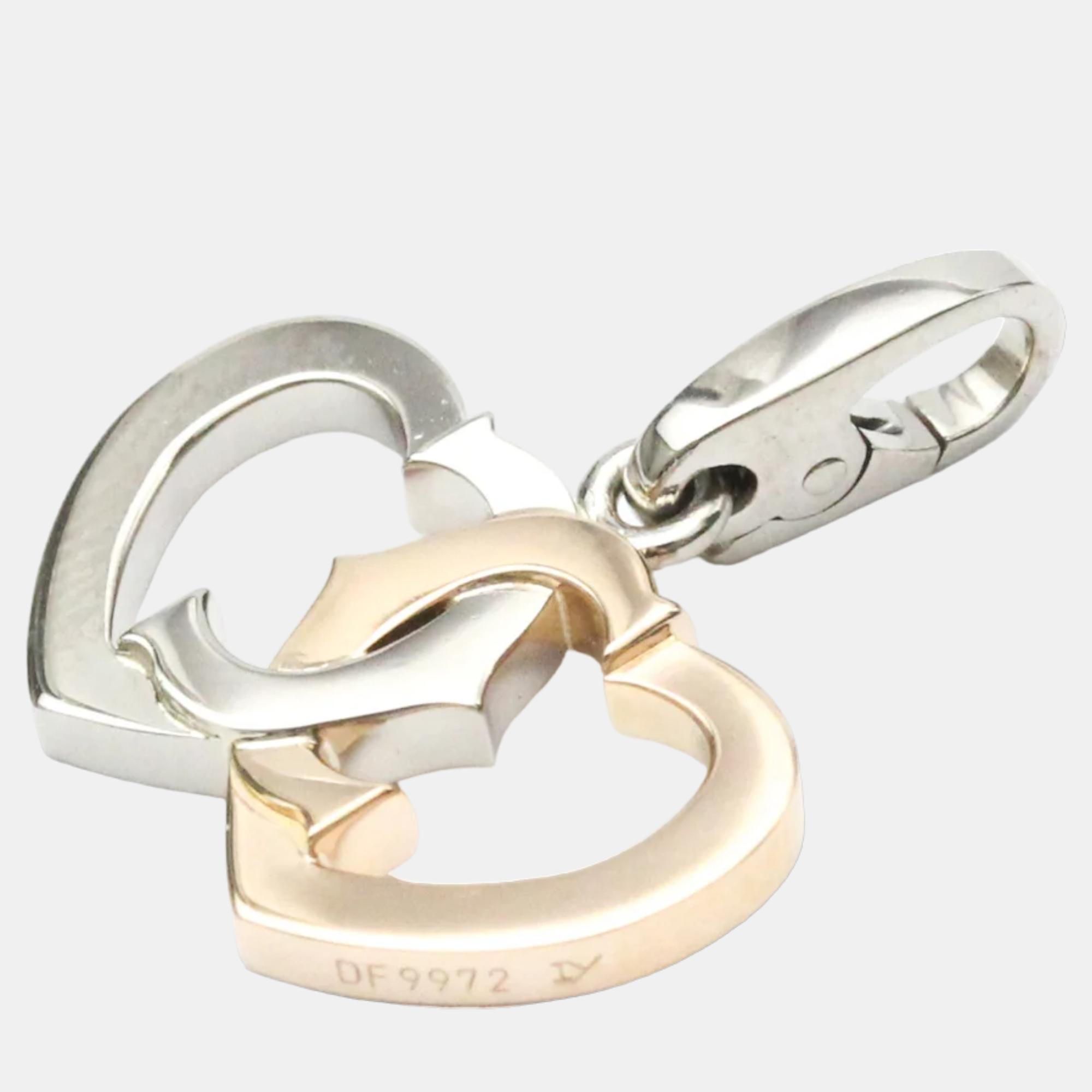 Cartier Double C  18K White Gold And Rose Gold Charms And Pendants