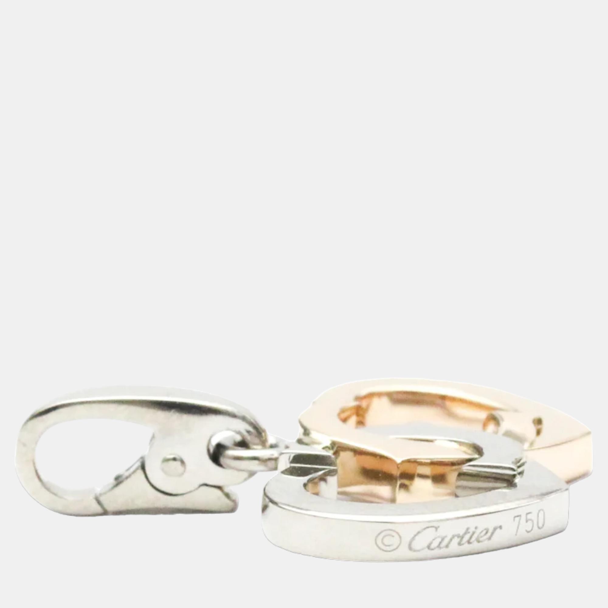 Cartier Double C  18K White Gold And Rose Gold Charms And Pendants