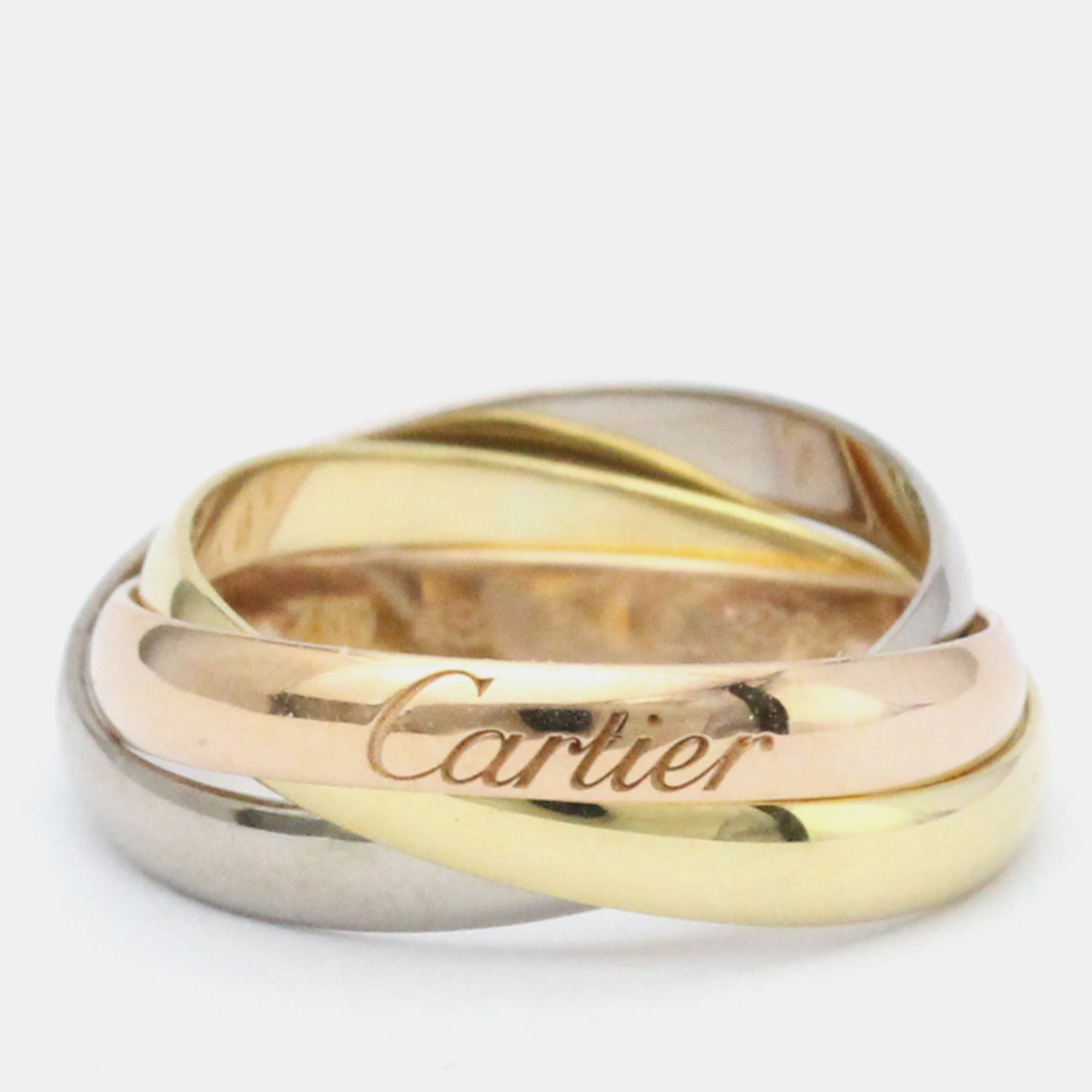 Cartier Trinity 18K Yellow Rose And White Gold Ring EU 48