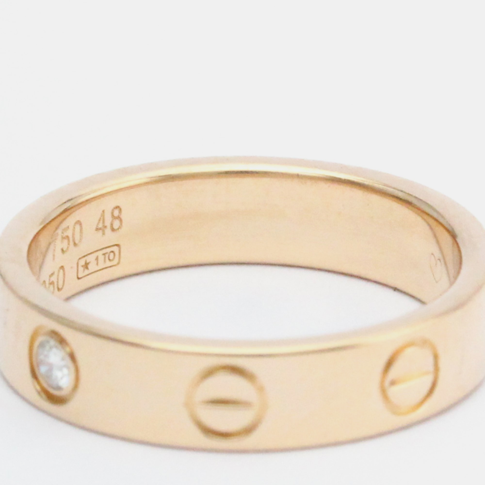 Cartier Love 18K Rose Gold Diamond Ring EU 48