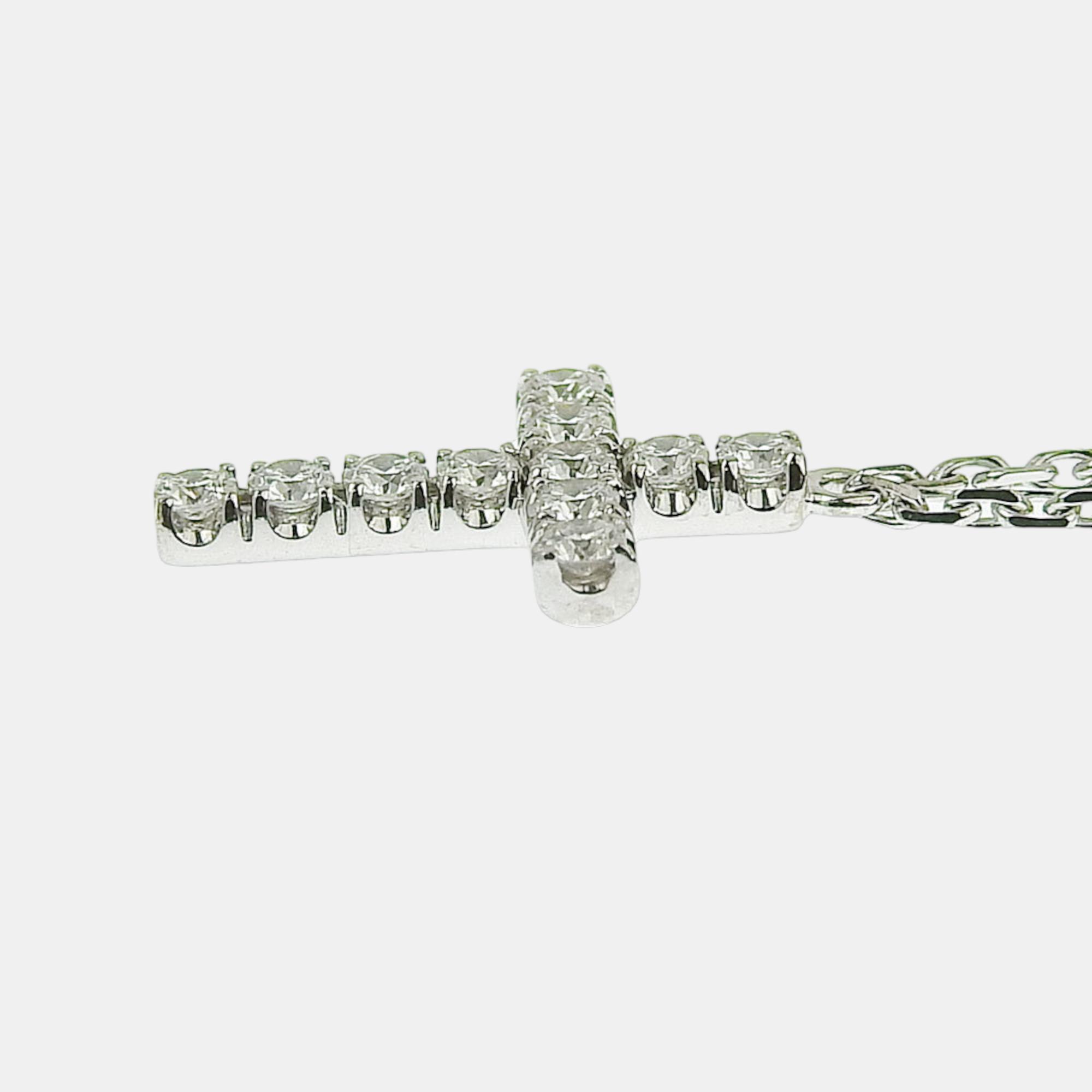 Cartier Symbols Cross 18K White Gold Diamond Necklace