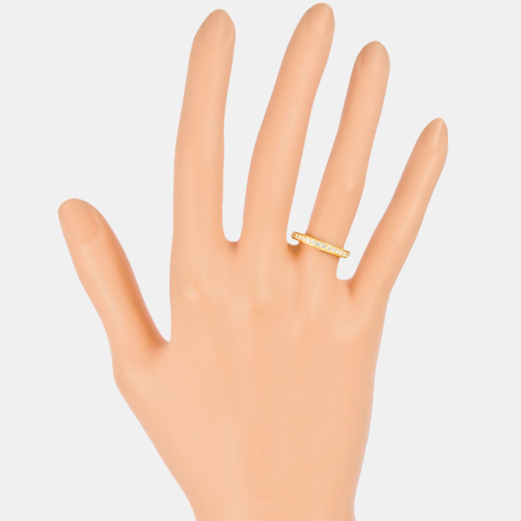 Cartier 1895 Wedding Band 18K Yellow Gold Diamond Ring EU 50