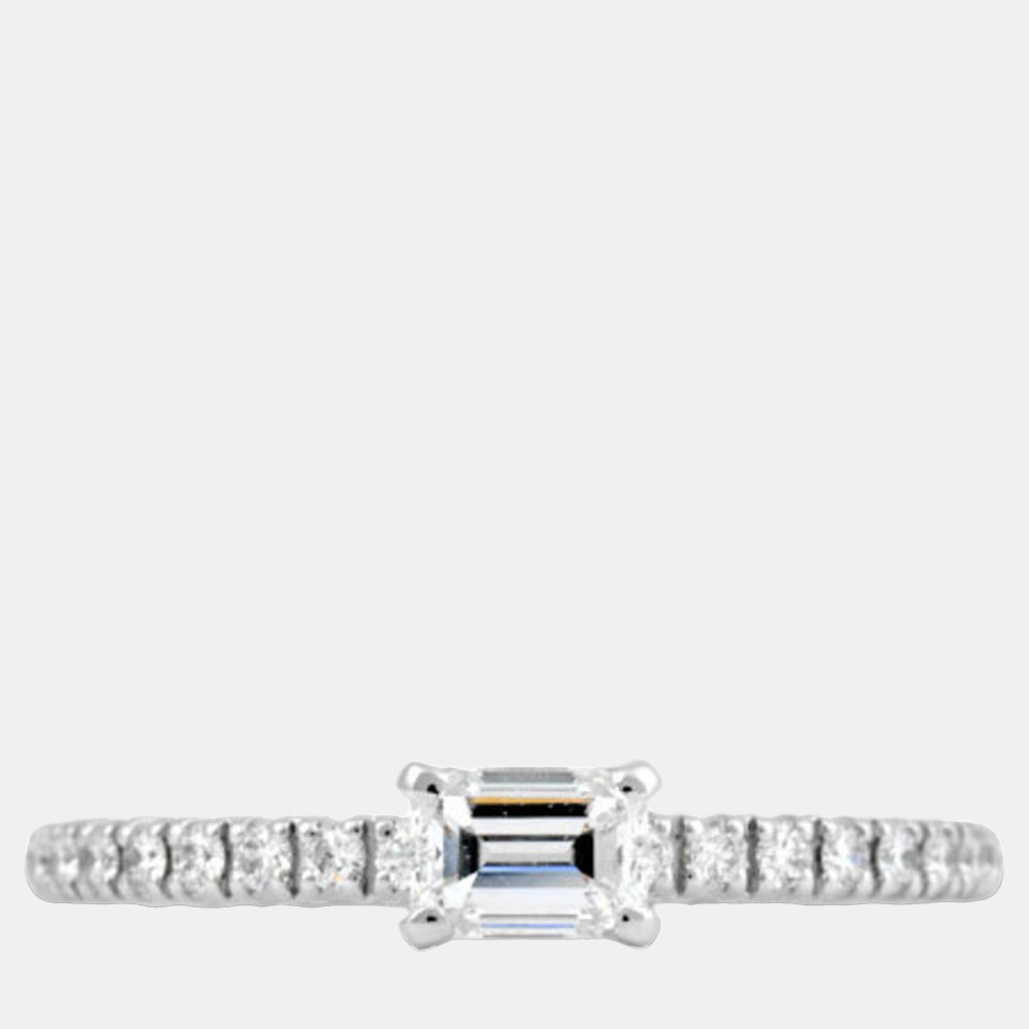 Cartier Etincelle De Cartier 18K White Gold Diamond Ring EU 46