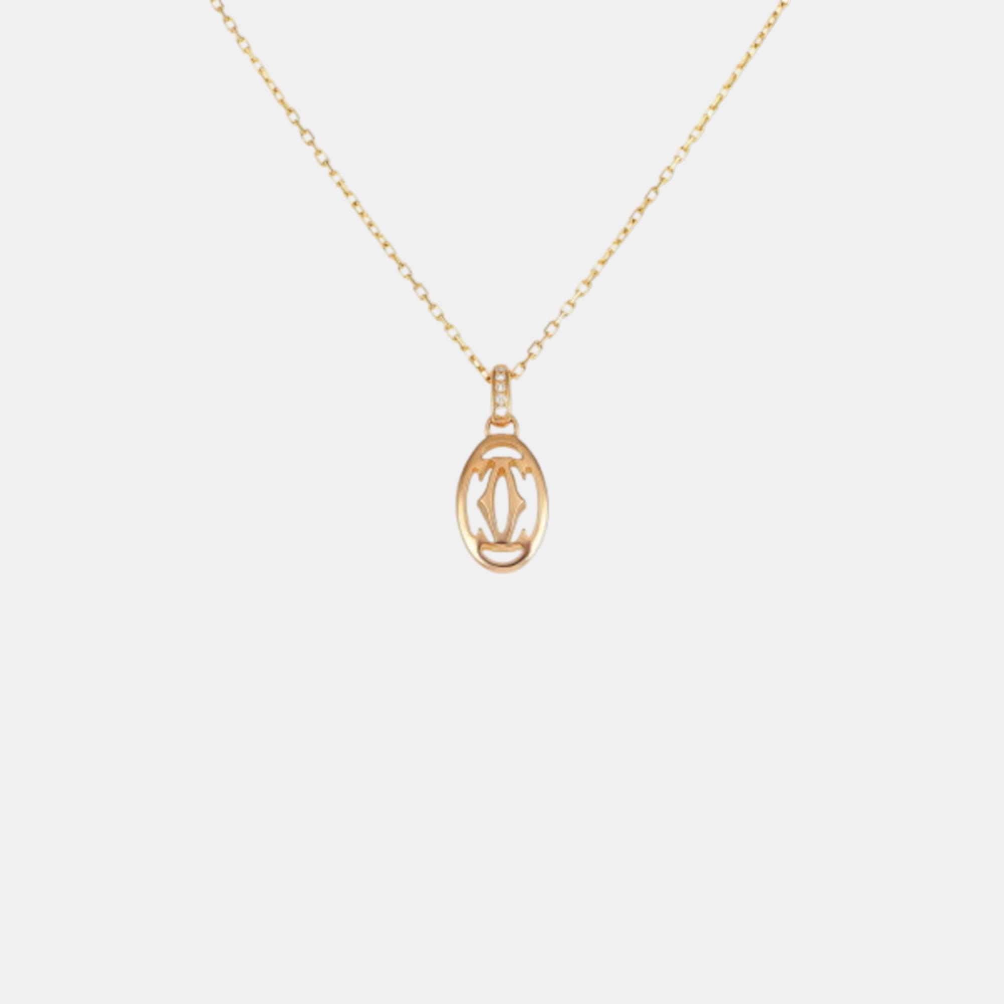Cartier Logo De Cartier 18K Rose Gold Diamond Necklace