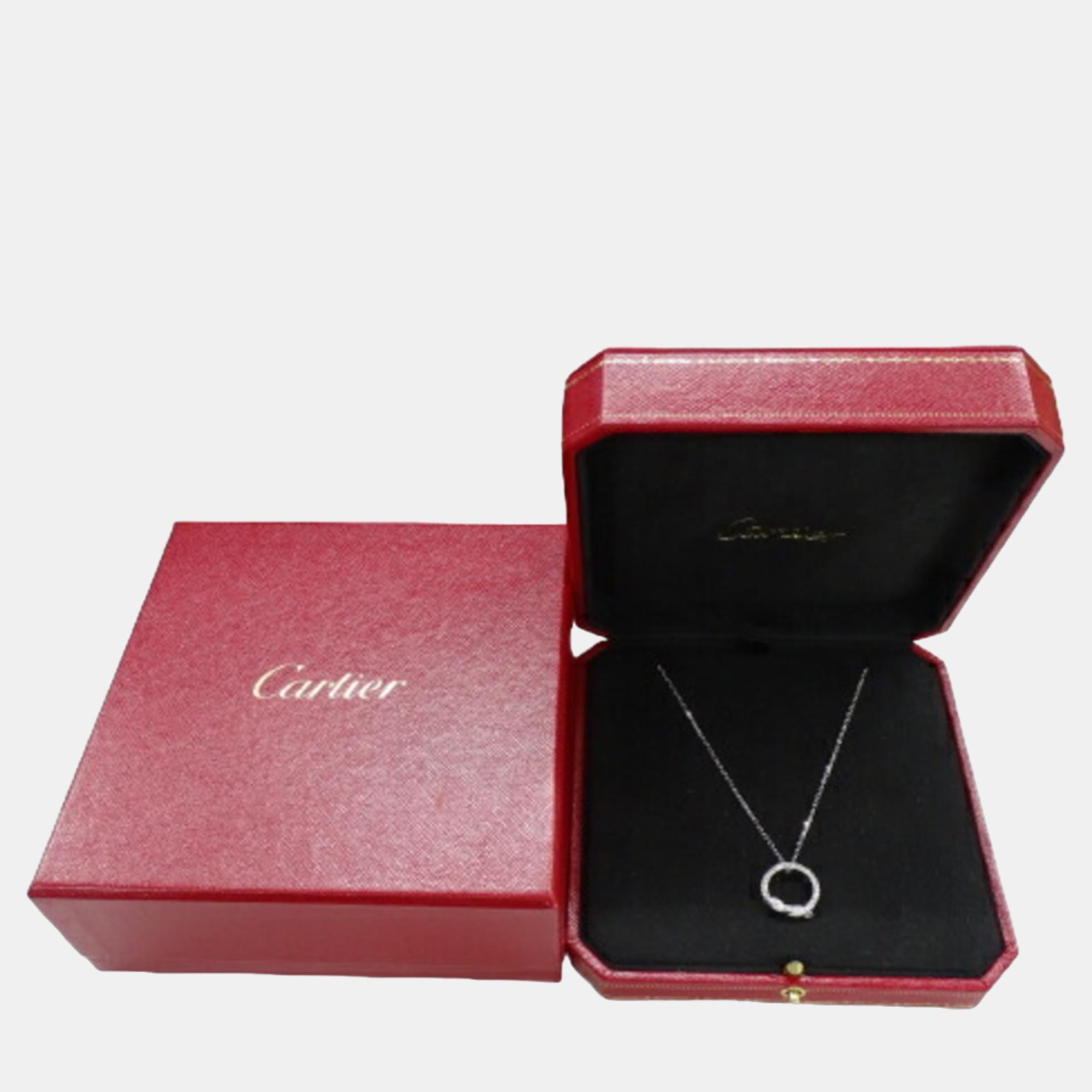 Cartier Entrelacés 18K White Gold Diamond Necklace