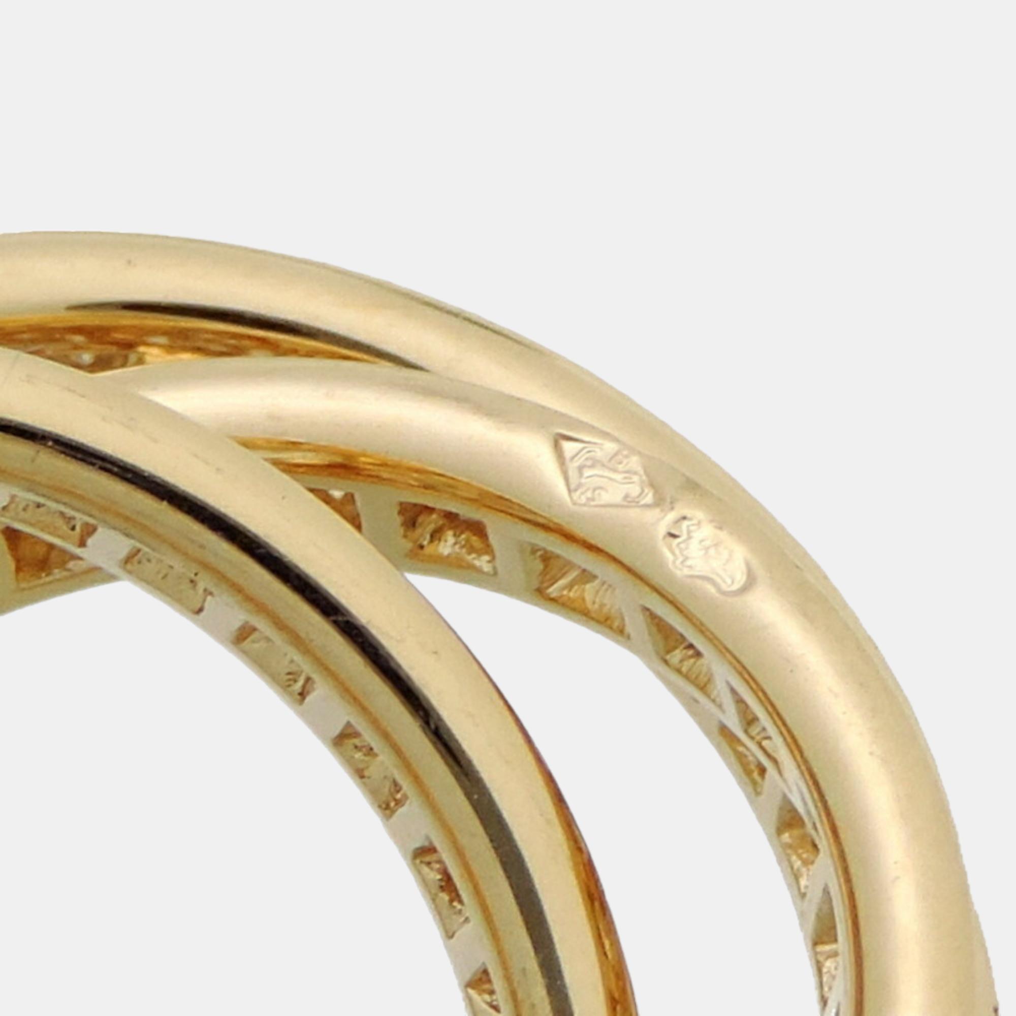 Cartier Vintage Trinity 18K Yellow Gold Diamond Ring EU 52