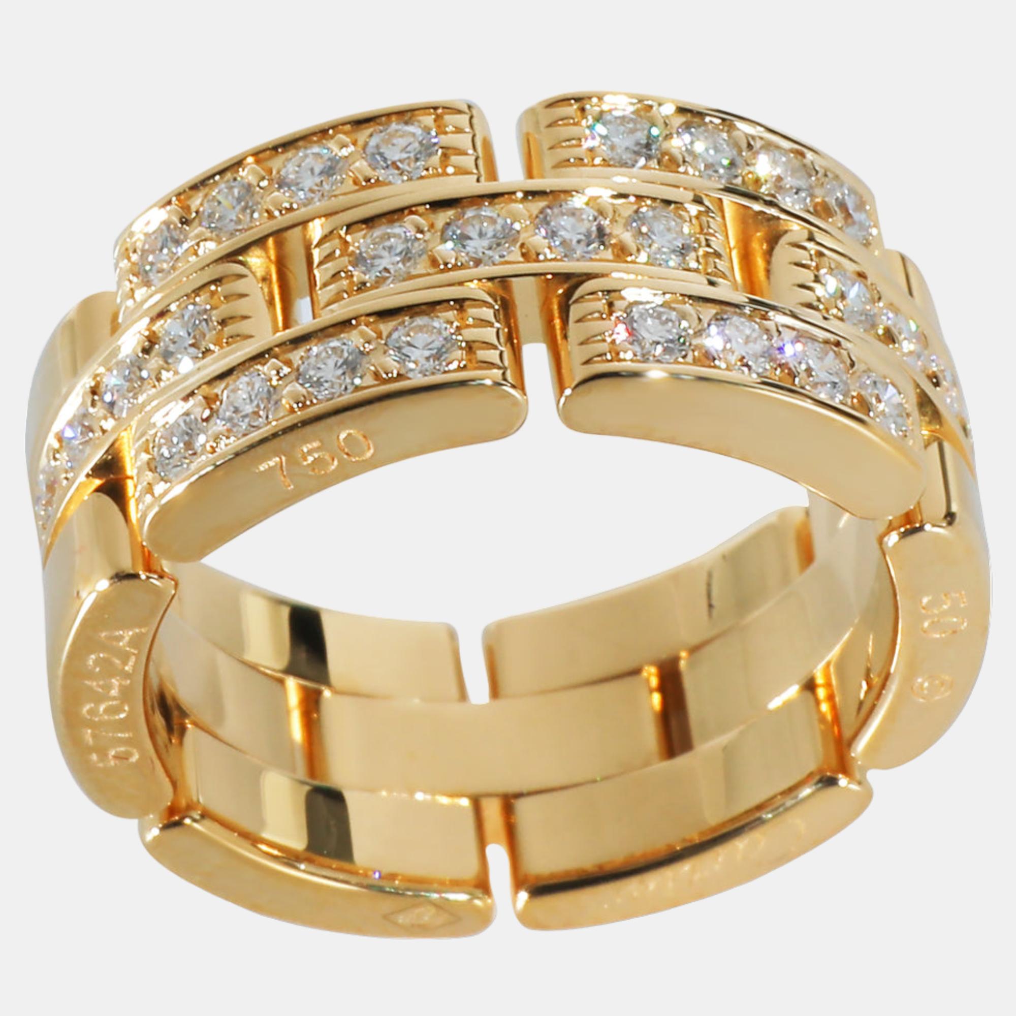 Cartier Maillon Panthere Band In 18k Yellow Gold 0.53 CTW