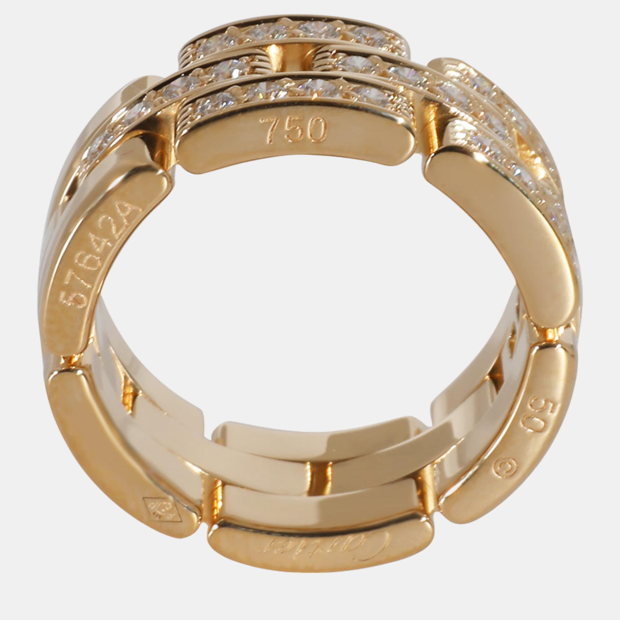 Cartier Maillon Panthere Band In 18k Yellow Gold 0.53 CTW