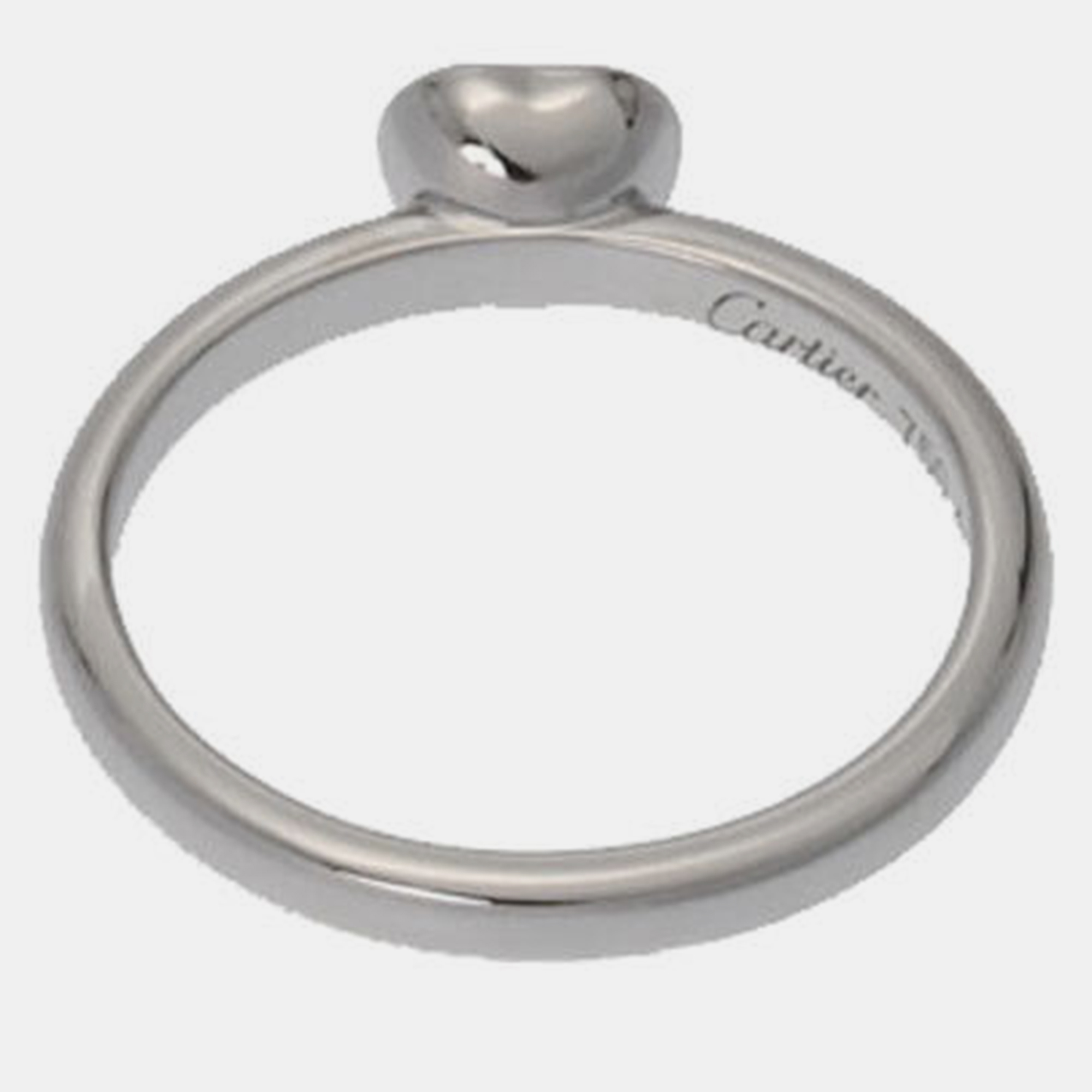Cartier D'Amour Heart 18K White Gold Diamond Ring EU 45