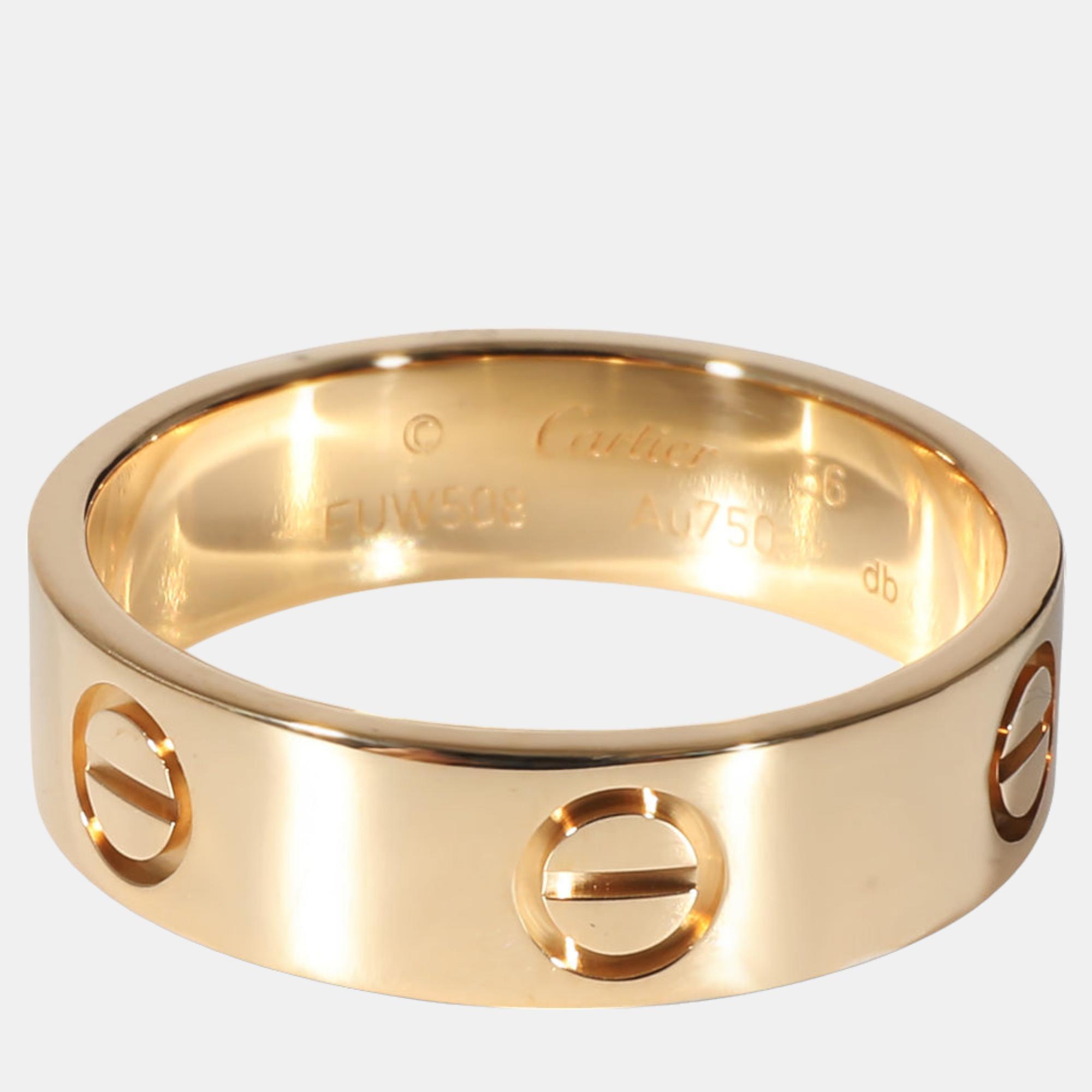 Cartier Love Ring In 18k Yellow Gold