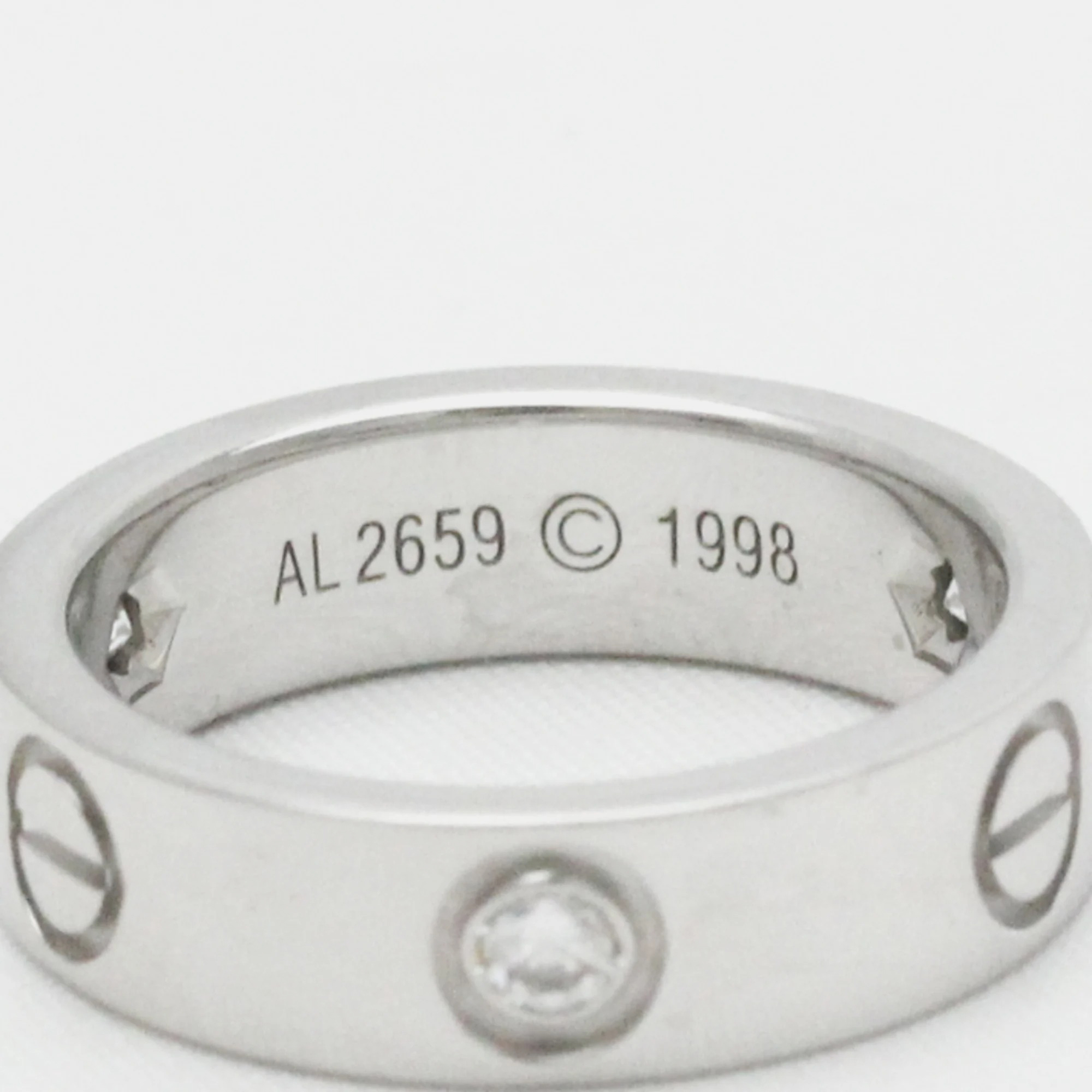 Cartier Love Vintage 18K White Gold Diamond Ring EU 53