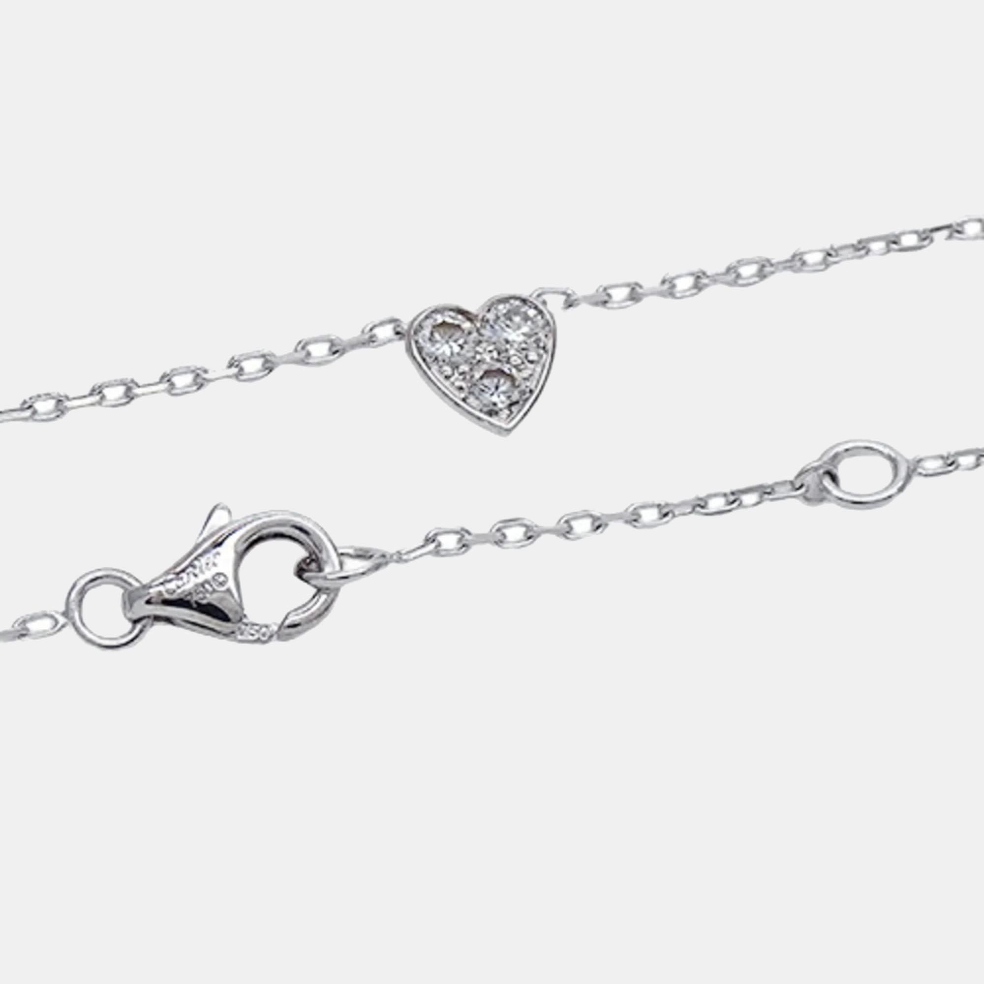 Cartier Etincelle De Cartier Heart 18K White Gold Diamond Necklace