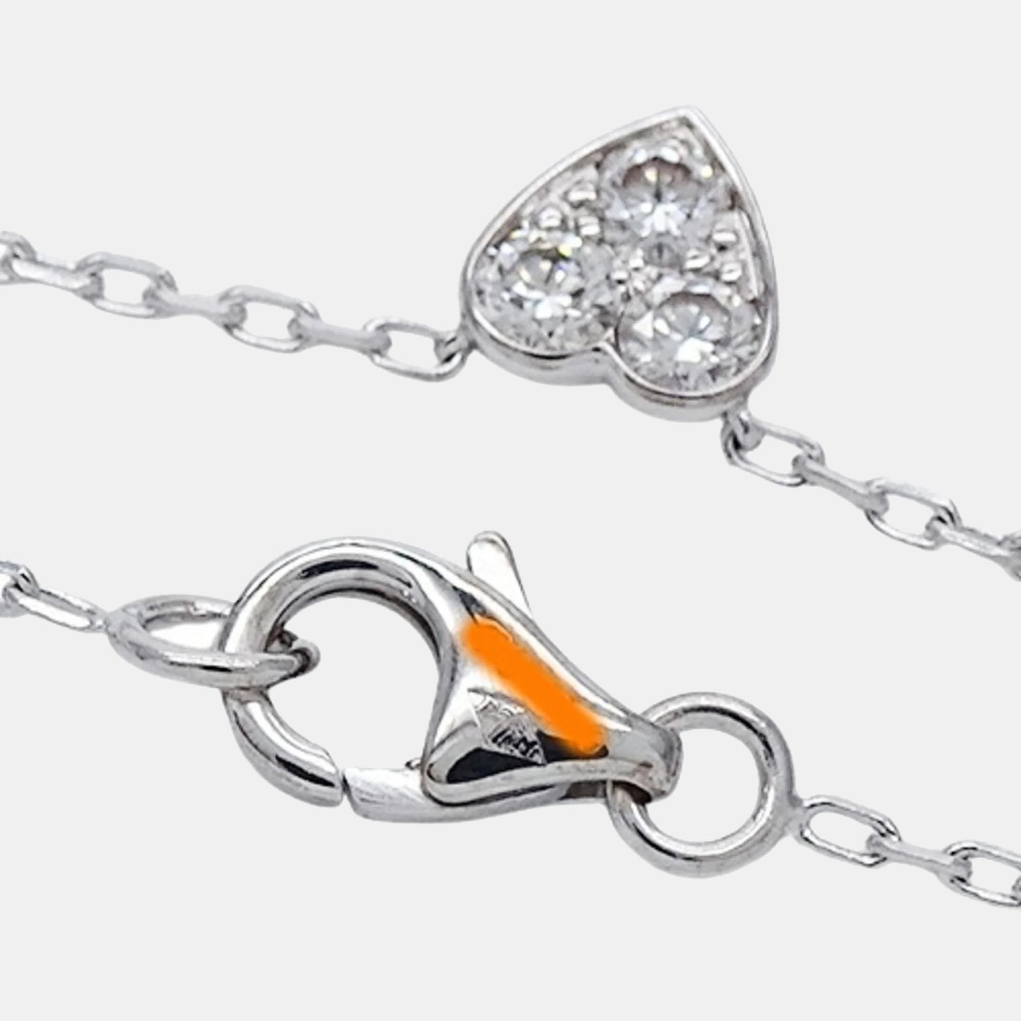Cartier Etincelle De Cartier Heart 18K White Gold Diamond Necklace