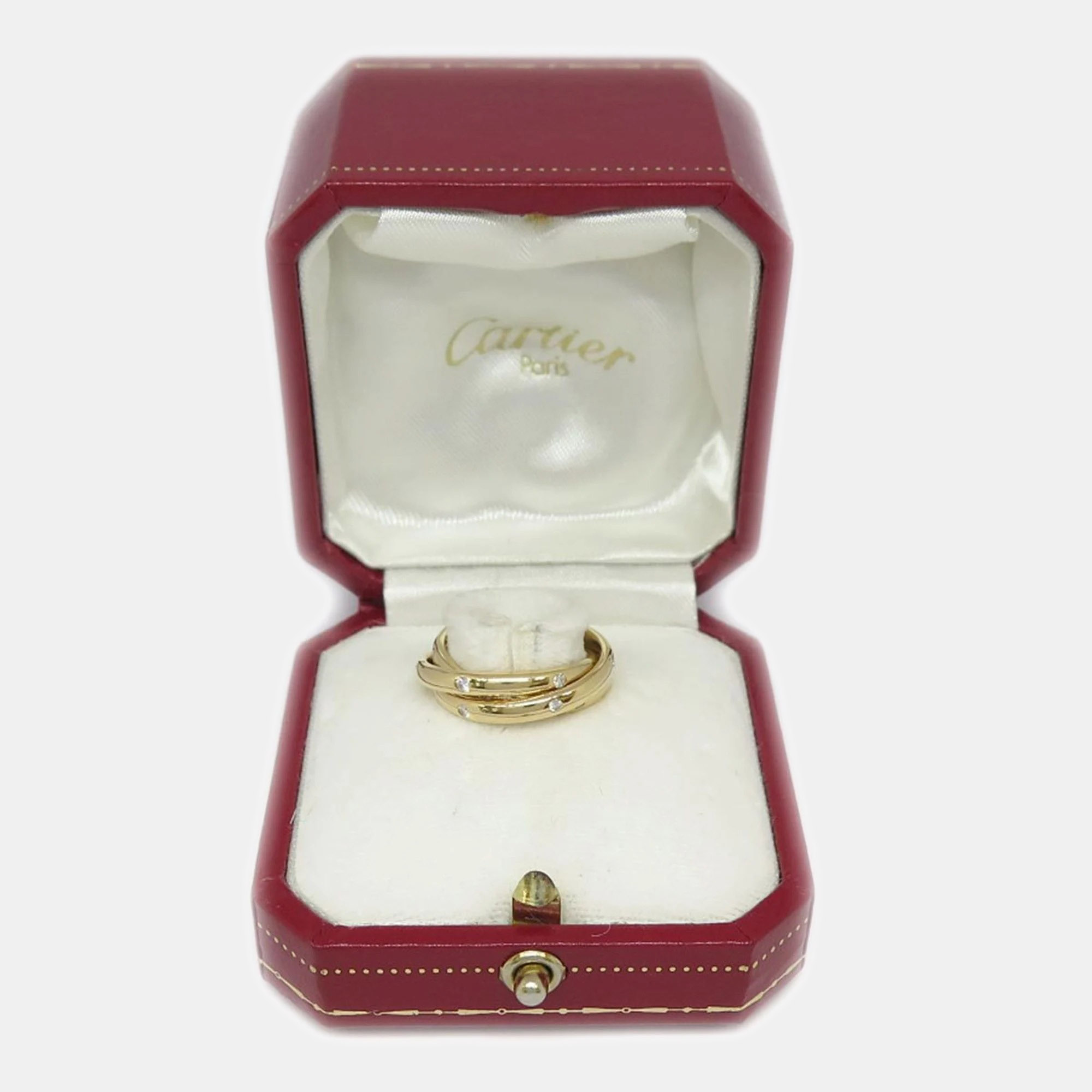 Cartier Trinity Vintage 18K Yellow Gold Diamond Ring EU 51