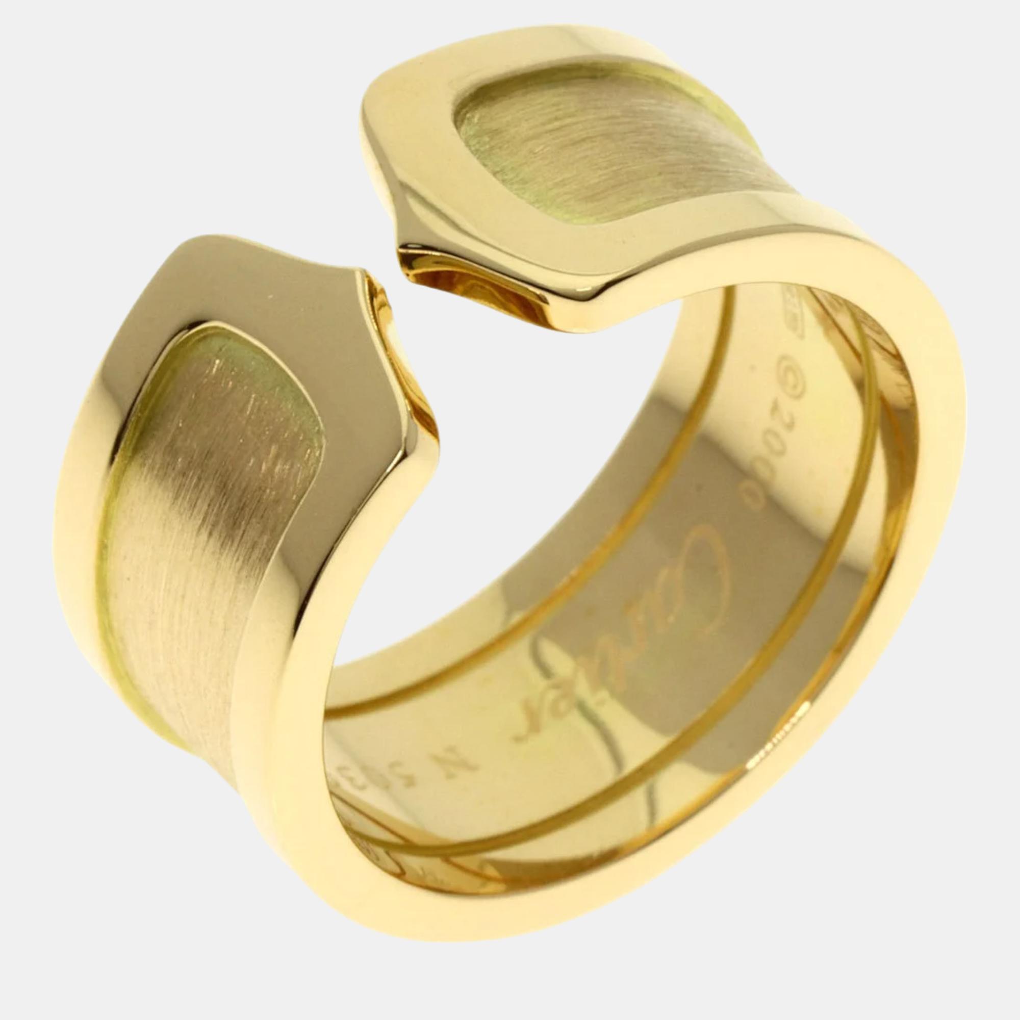 Cartier Double C Yellow Gold 18K Ring EU 56