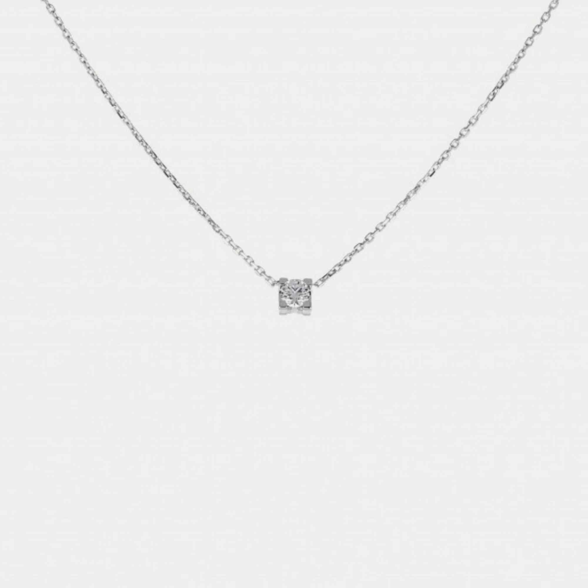 Cartier c de cartier 18k white gold diamond necklace