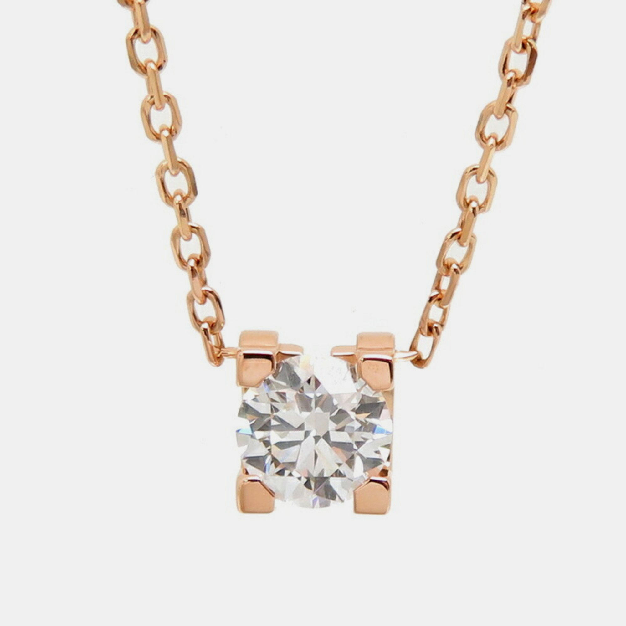 Cartier C De Cartier 18K Rose Gold Diamond Necklace