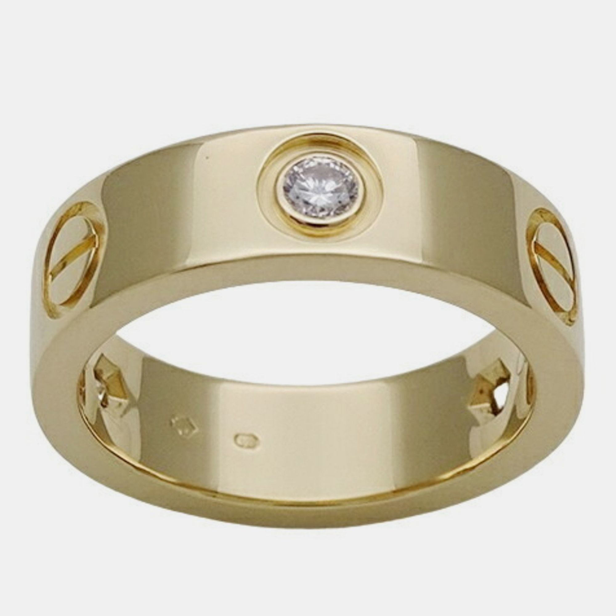 Cartier Love 18K Yellow Gold Diamond Ring EU 49