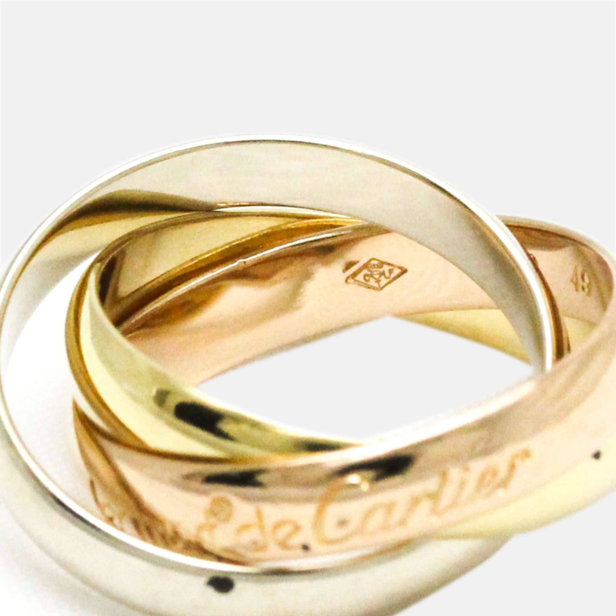 Cartier Les Must De Cartier 18K Yellow Rose And White Gold Ring EU 49