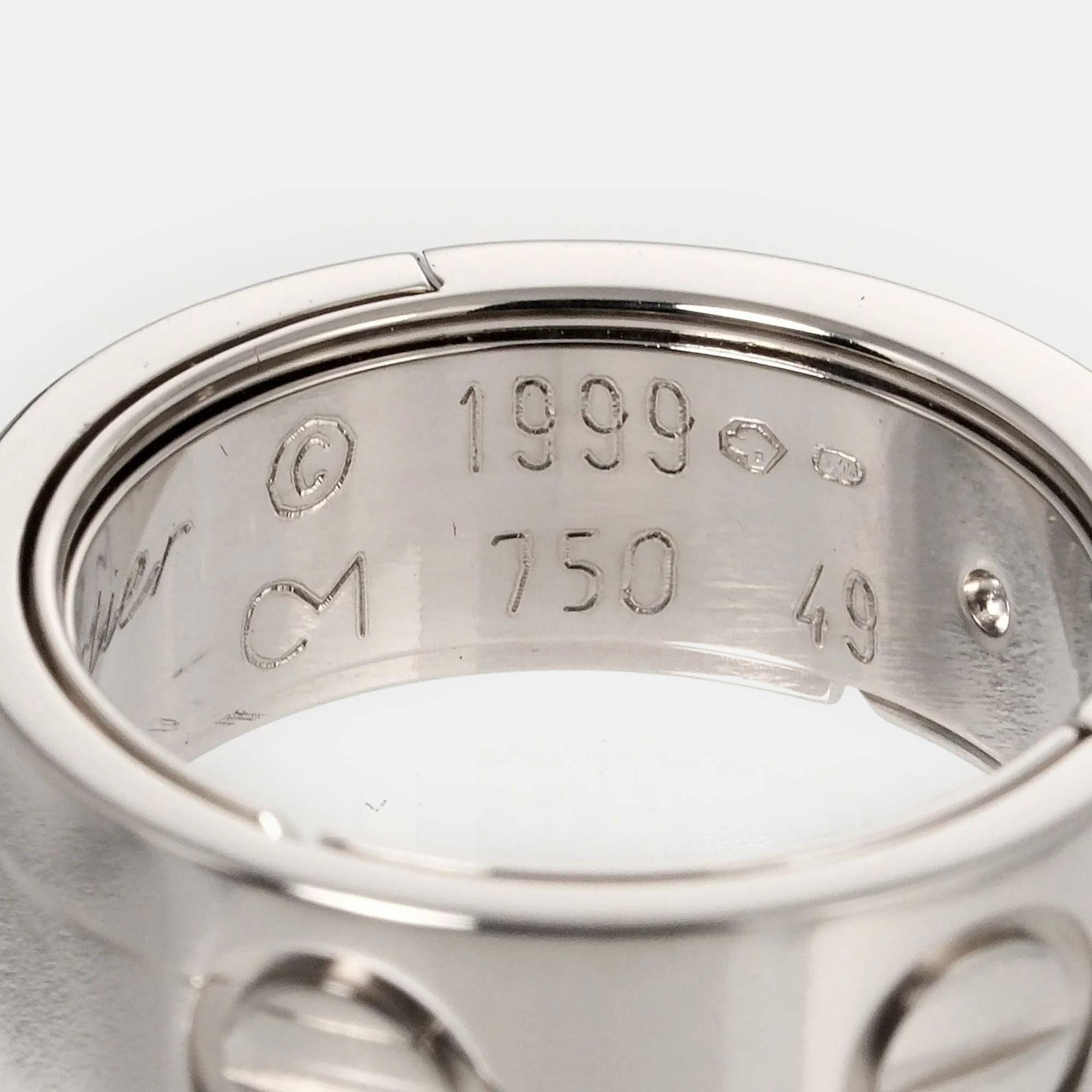 Cartier Vintage Astro Love 18K White Gold Ring EU 49