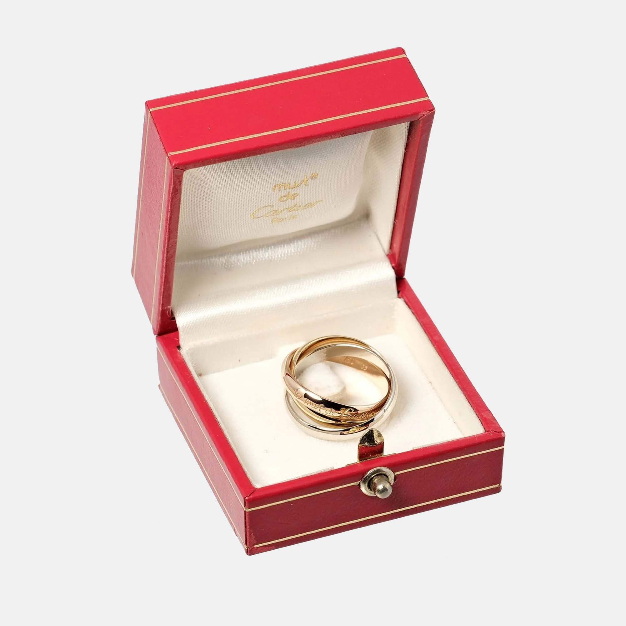 Cartier Les Must De Cartier 18K Yellow Rose And White Gold Ring EU 55