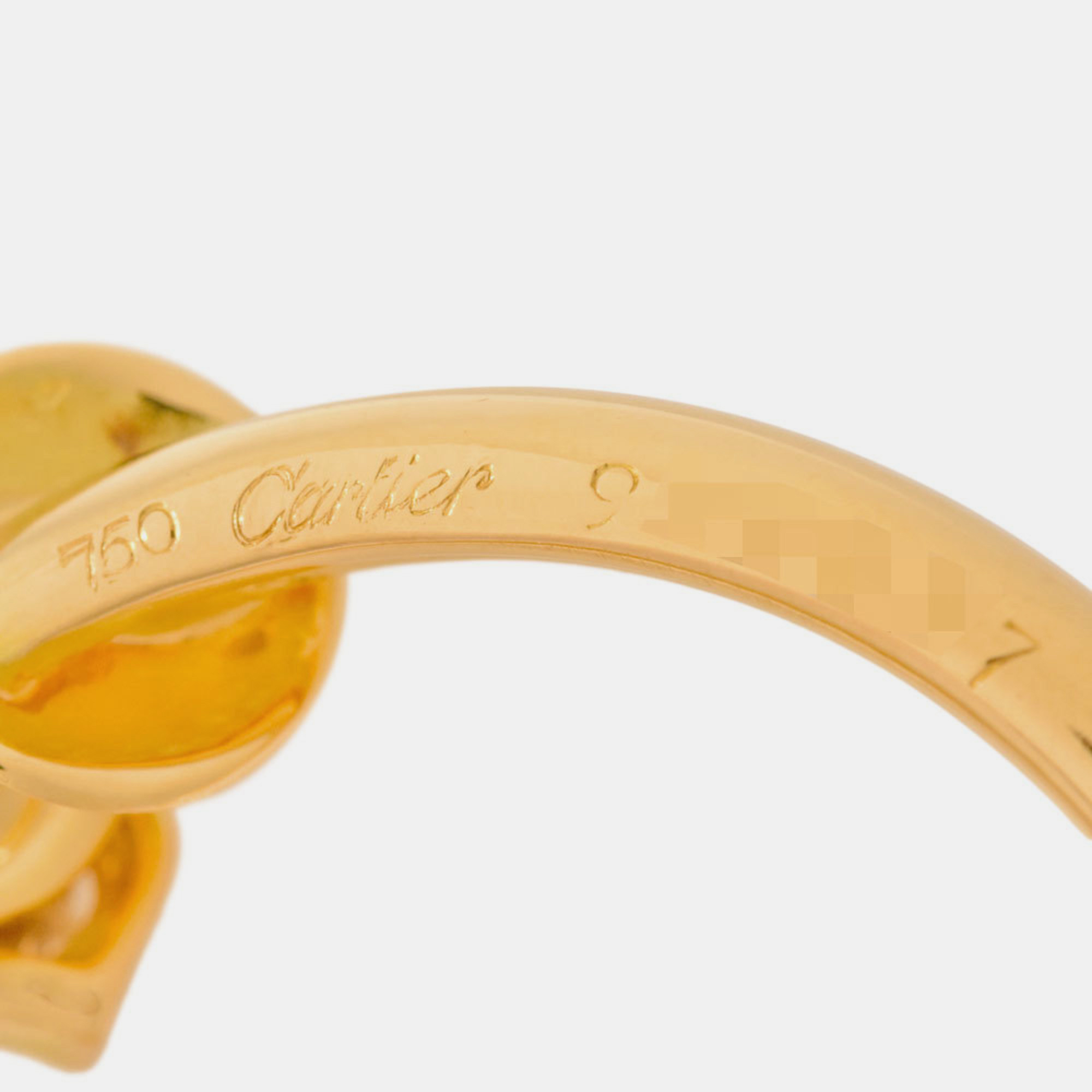 Cartier Vintage Hindu 18K Yellow Gold Diamond Earrings