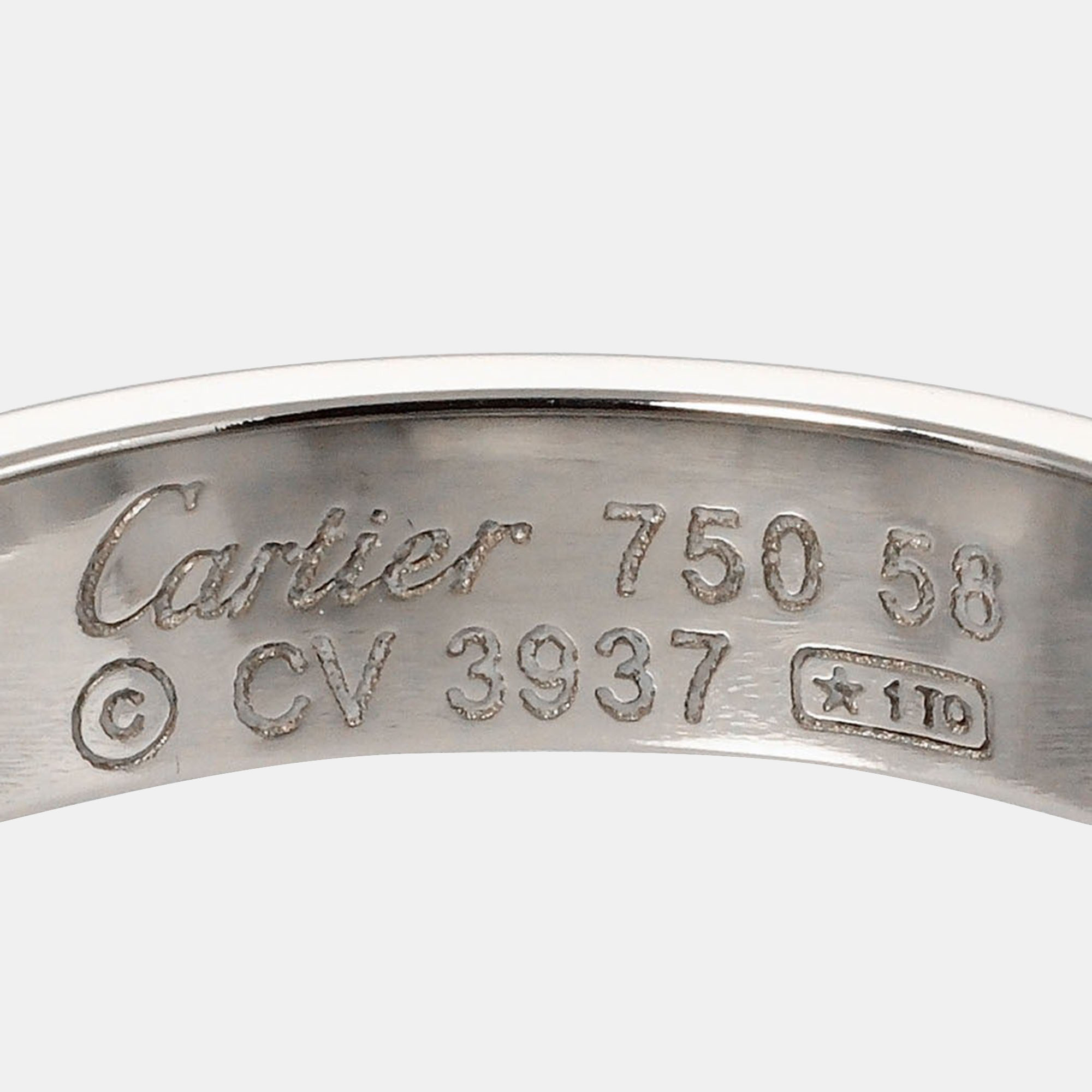 Cartier Love 18K White Gold Ring EU 58