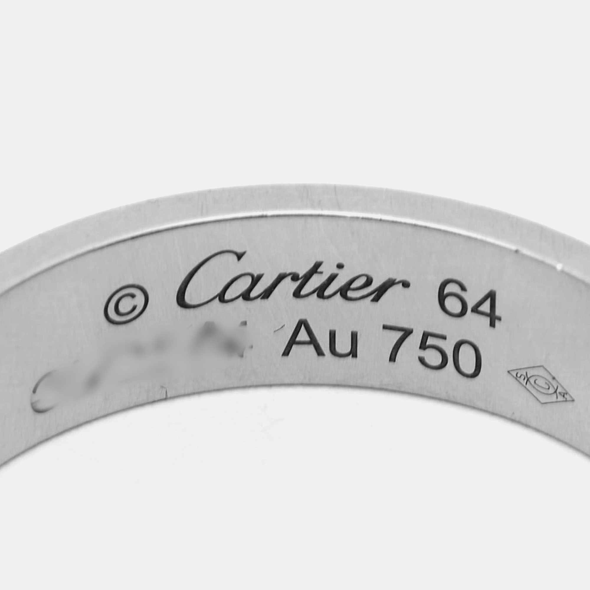 Cartier Love 18k White Gold Ring Size 64