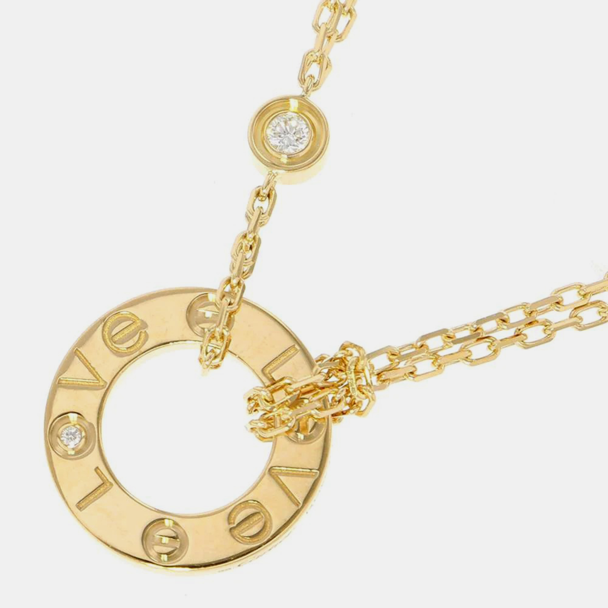 Cartier Love 18K Yellow Gold Diamond Necklace