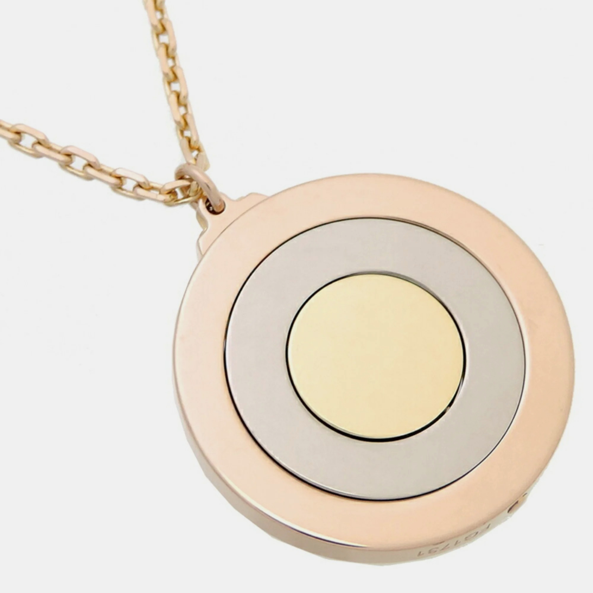 Cartier Trinity Movable Disc 18K Yellow Rose And White Gold Necklace