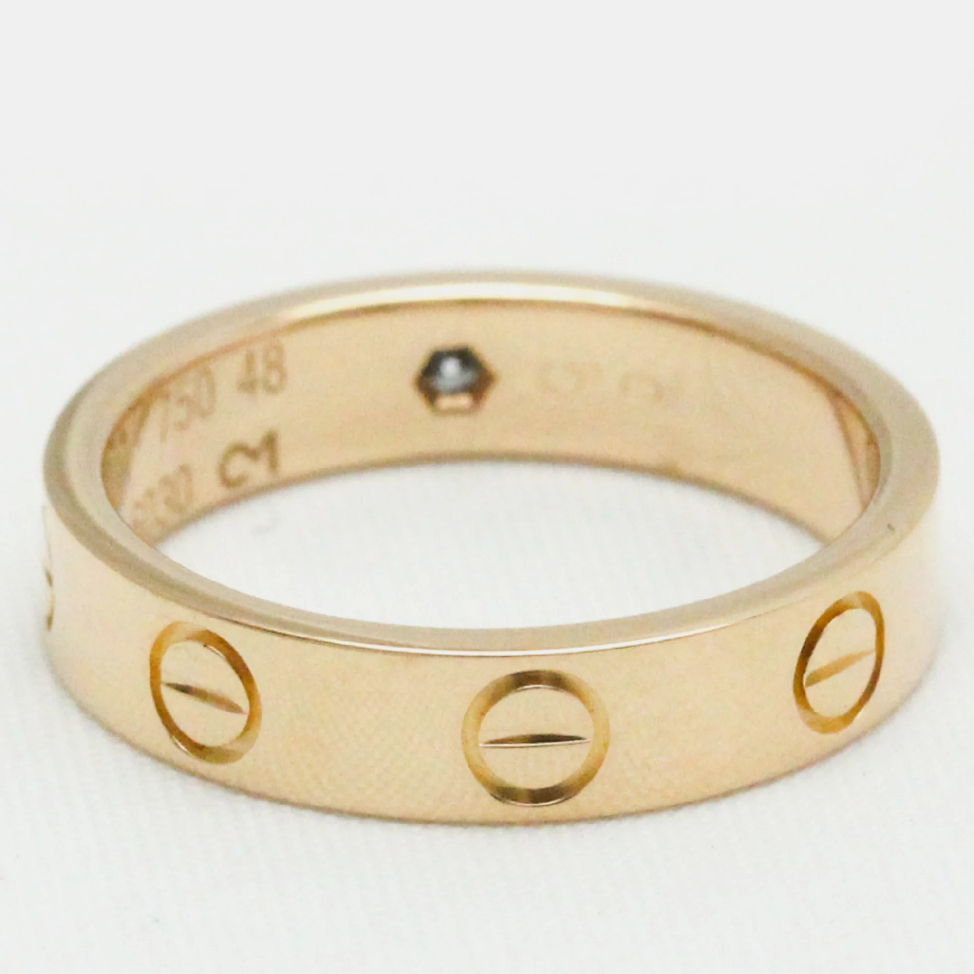 Cartier Love 18K Rose Gold Diamond Ring EU 48