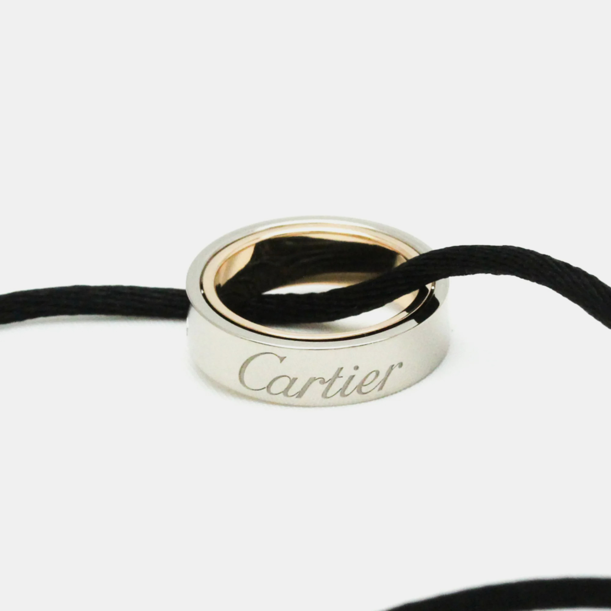 Cartier Love Secret Limited Edition 18K Rose Gold White Gold Ring EU 51