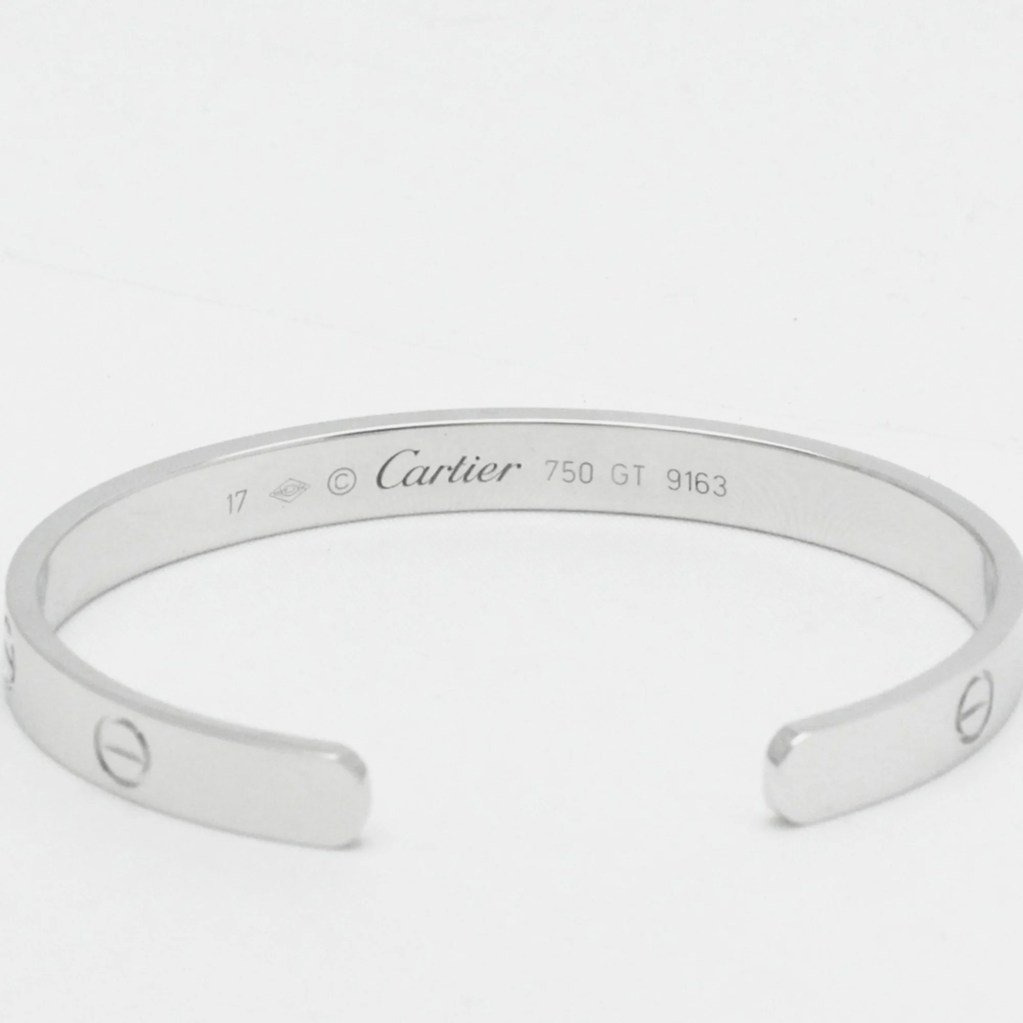 Cartier 18K White Gold Bangle Cuff Bracelet